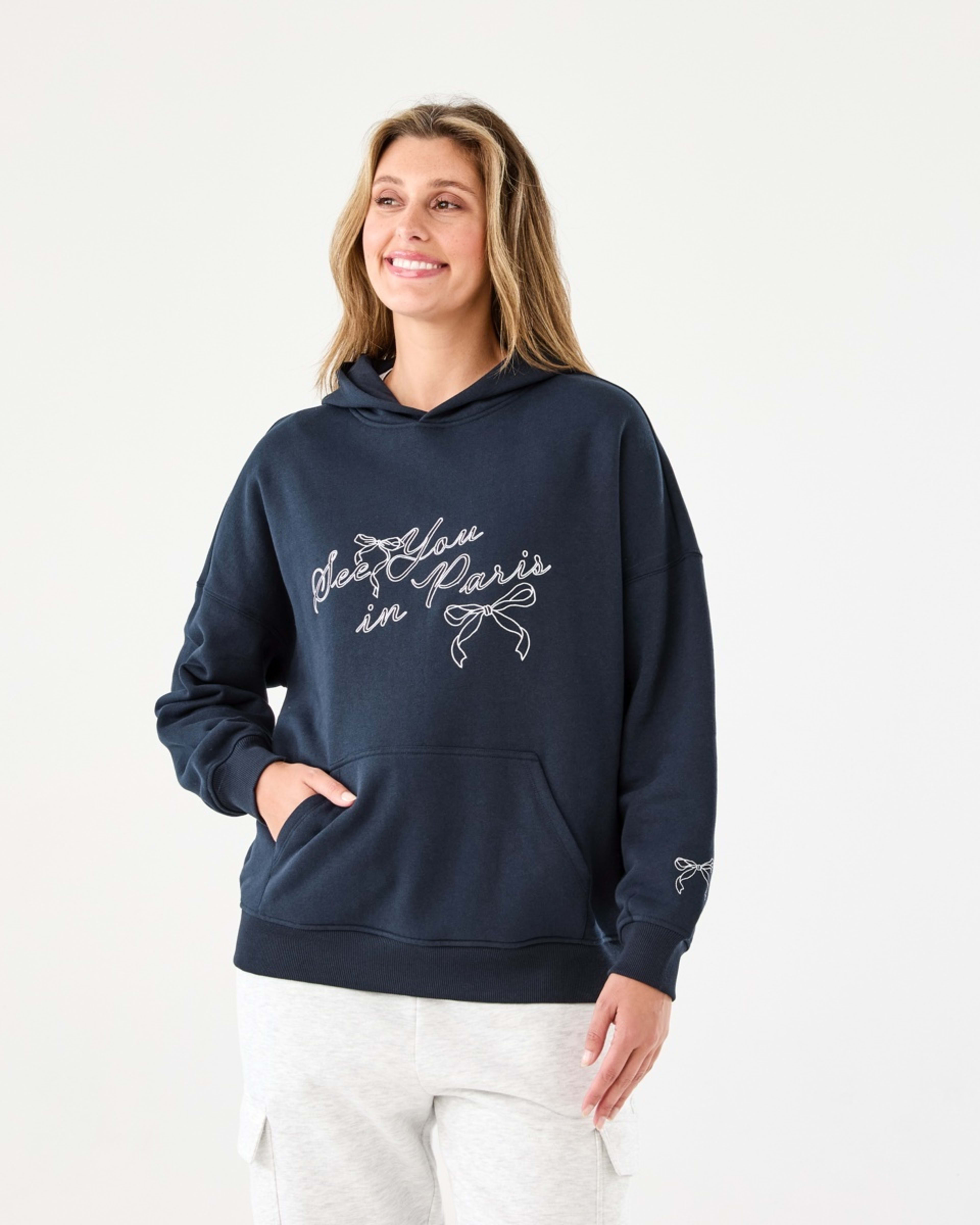 1 Oversized Graphic Hoodie Paris Bow, 1 of 7