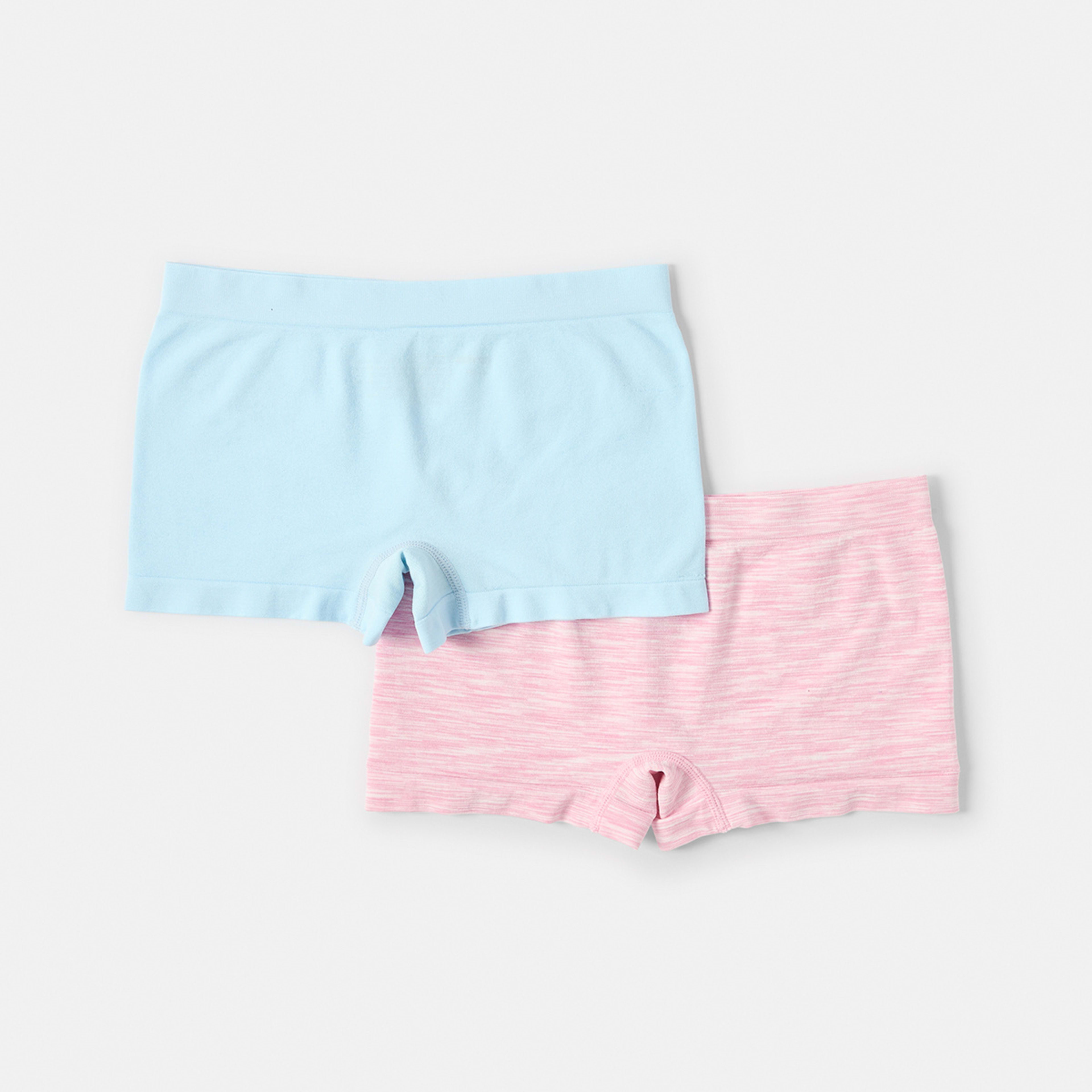 2 2 Pack Seamfree Shorties Pink Space Dye, 2 of 4