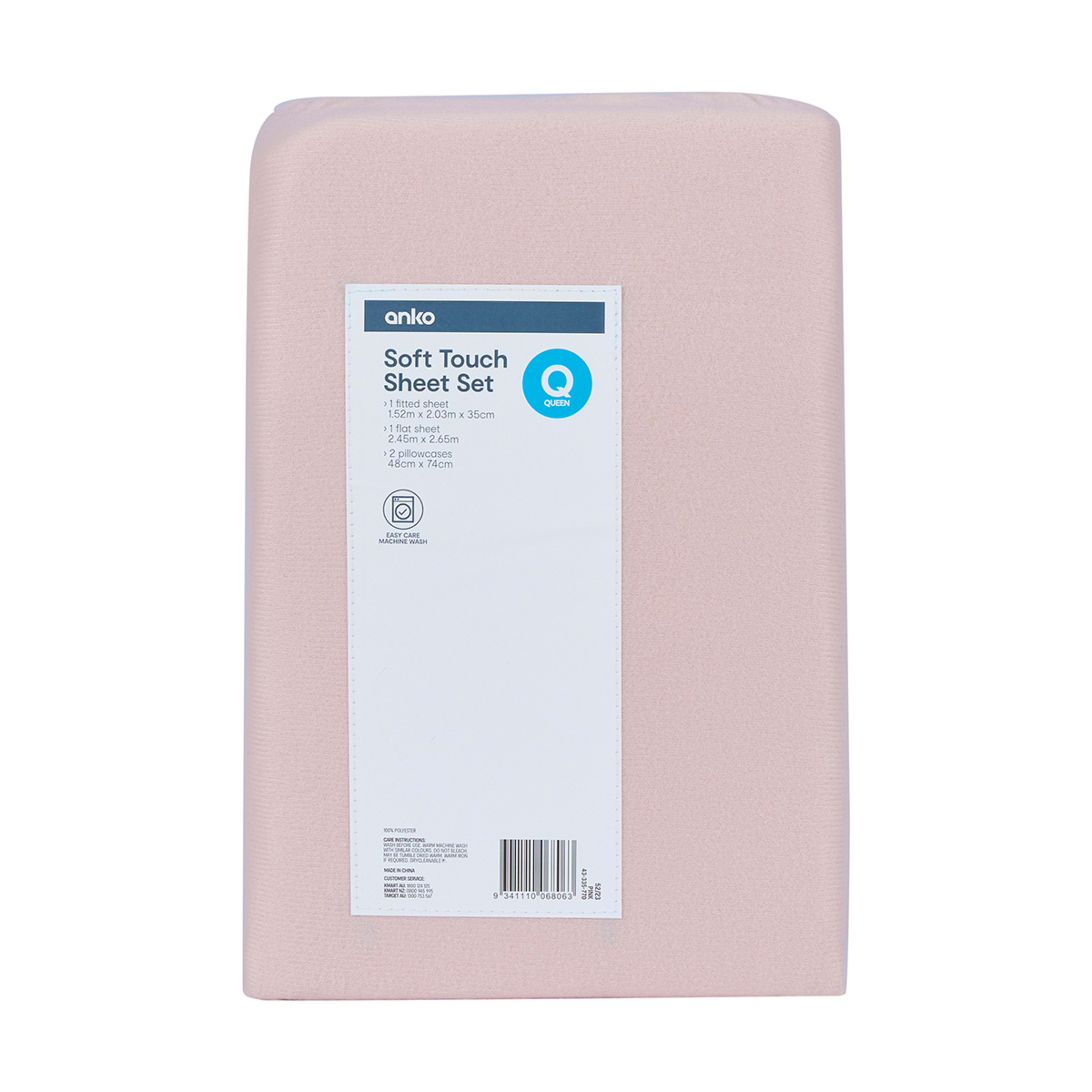 Soft Touch Sheet Set Queen Bed, Pink Kmart