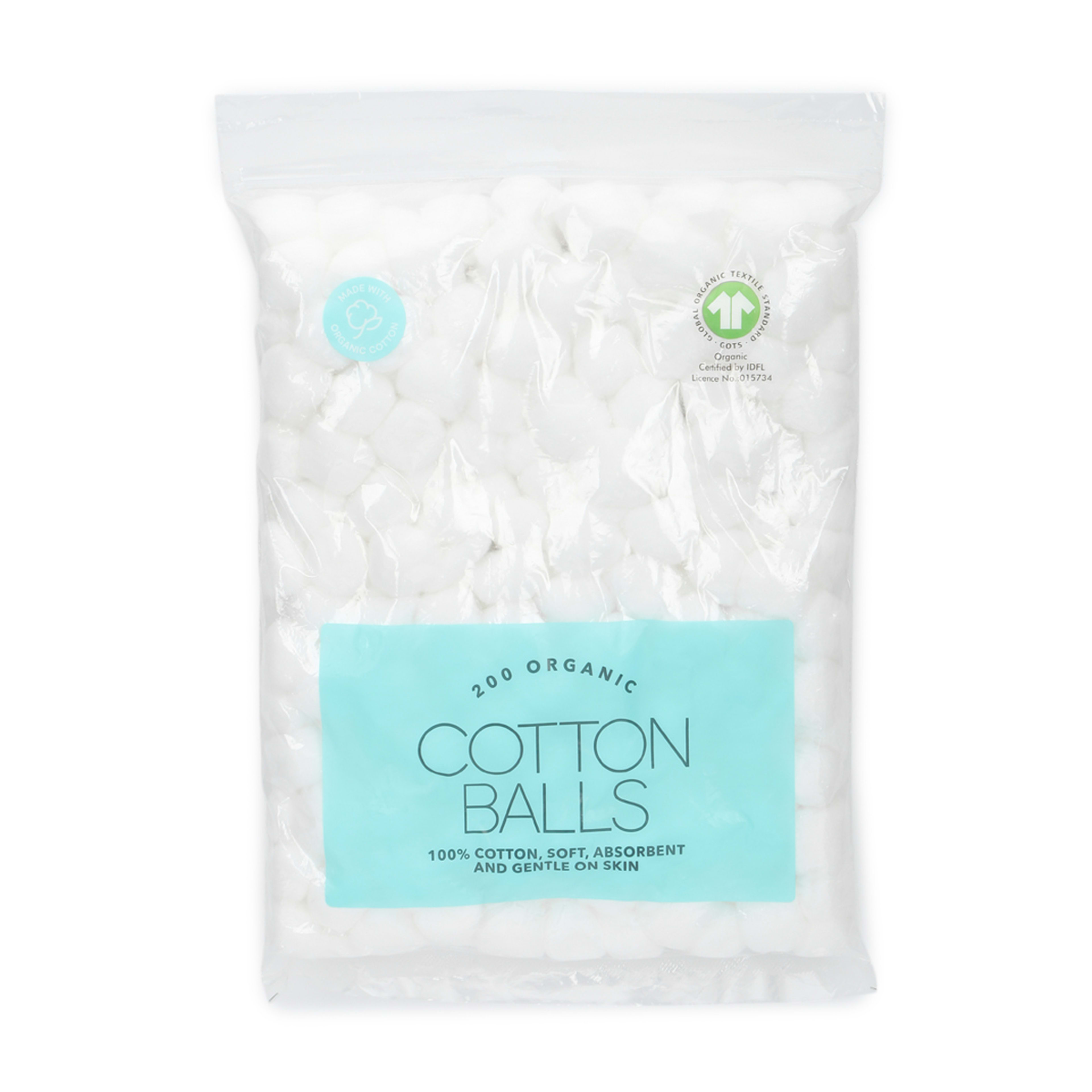 1 200 Pack Organic Cotton Balls, 1 of 4