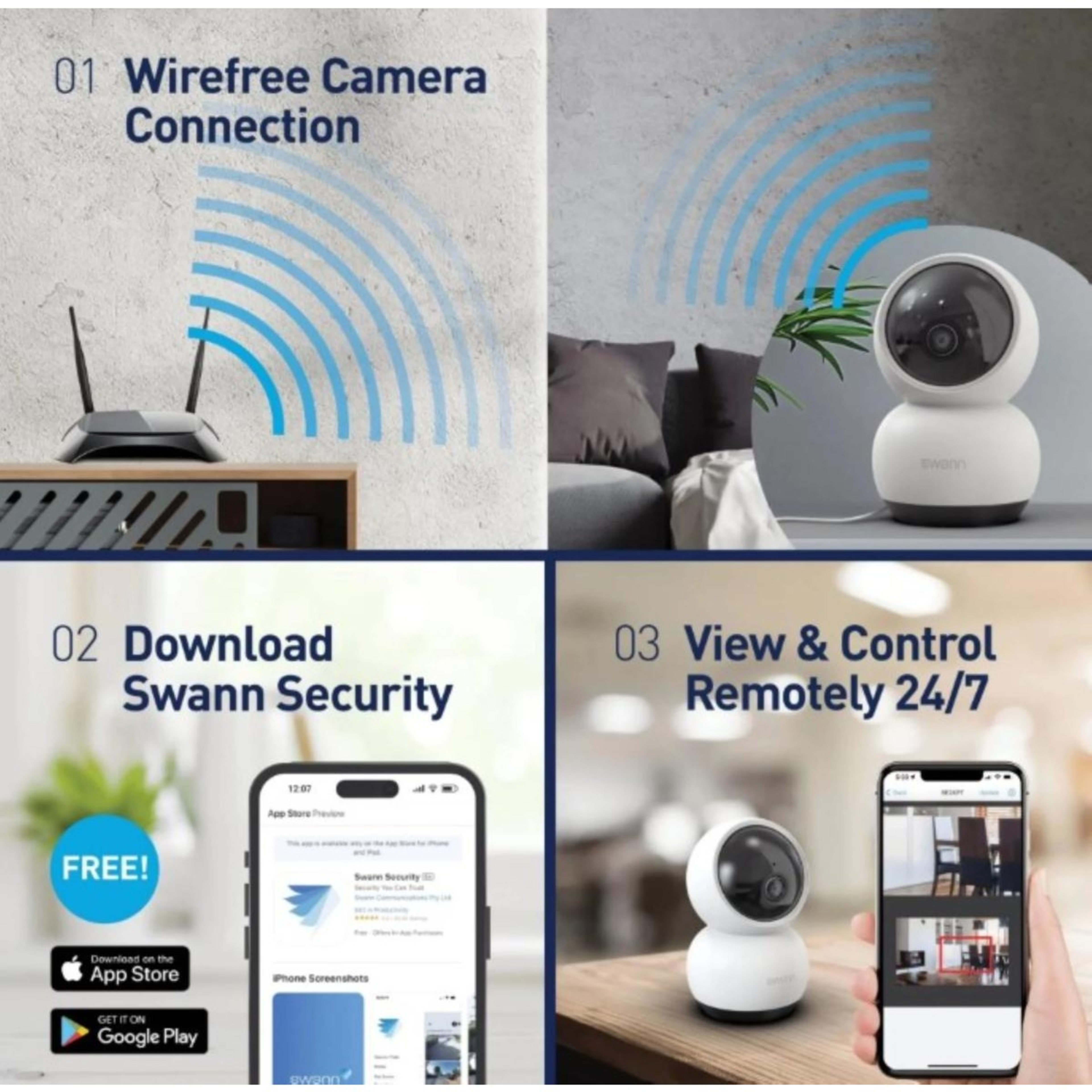 6 Swann EVO 2K Indoor Pan Tilt Wi-Fi Camera, 6 of 8