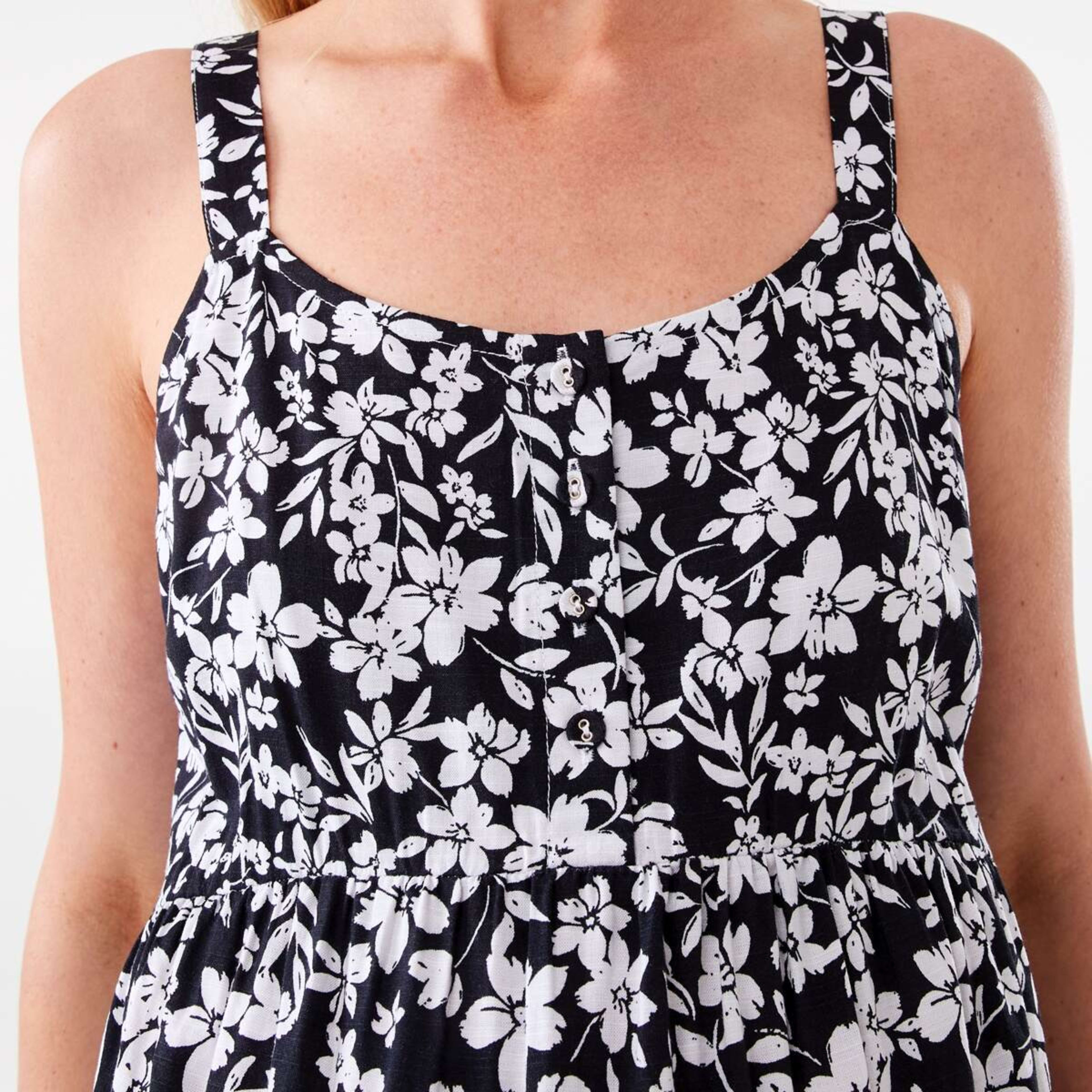 5 Maternity Sleeveless Dress Floral Black, 5 of 7