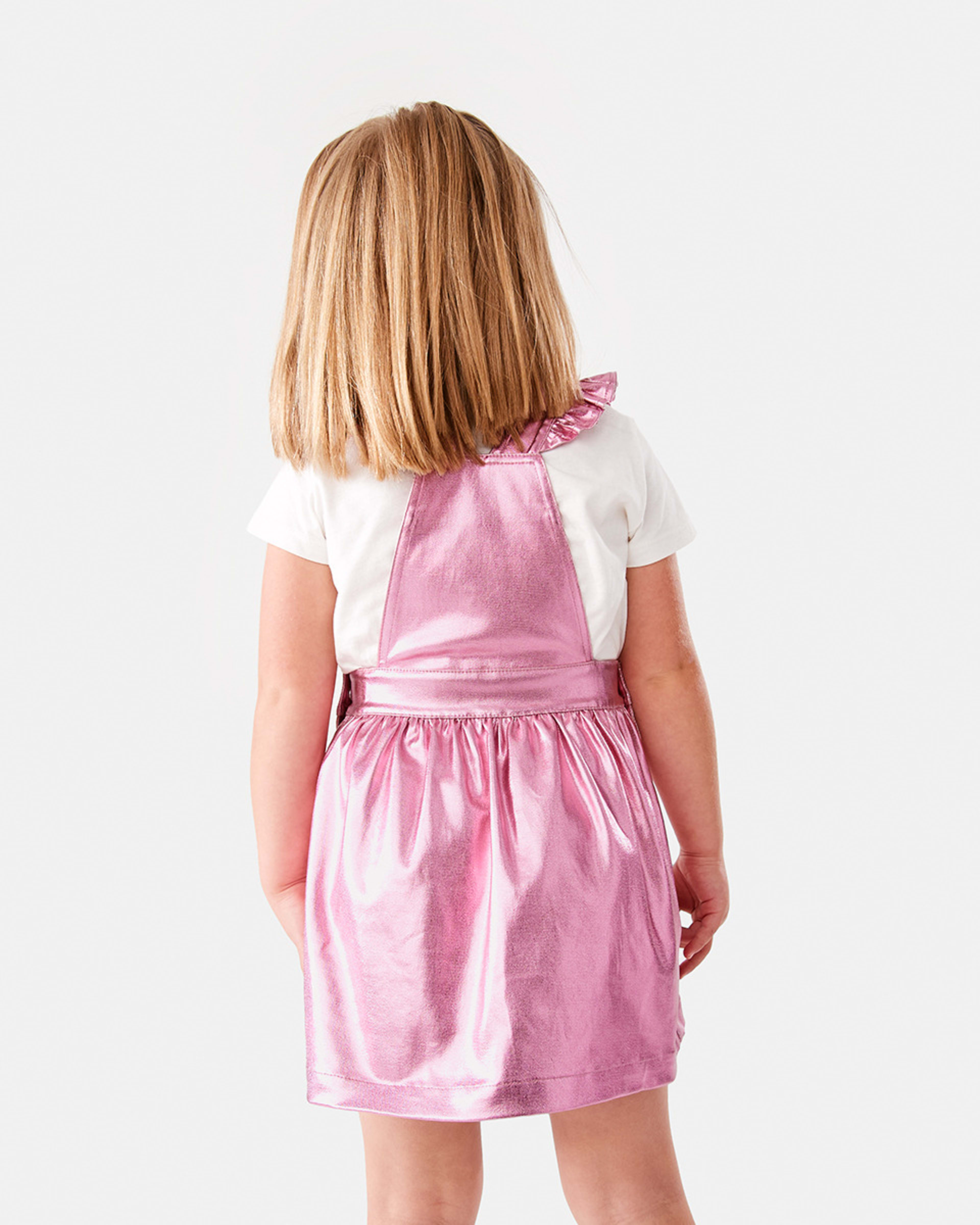 2 Pinafore Dress Pnk Foil S, 2 of 10
