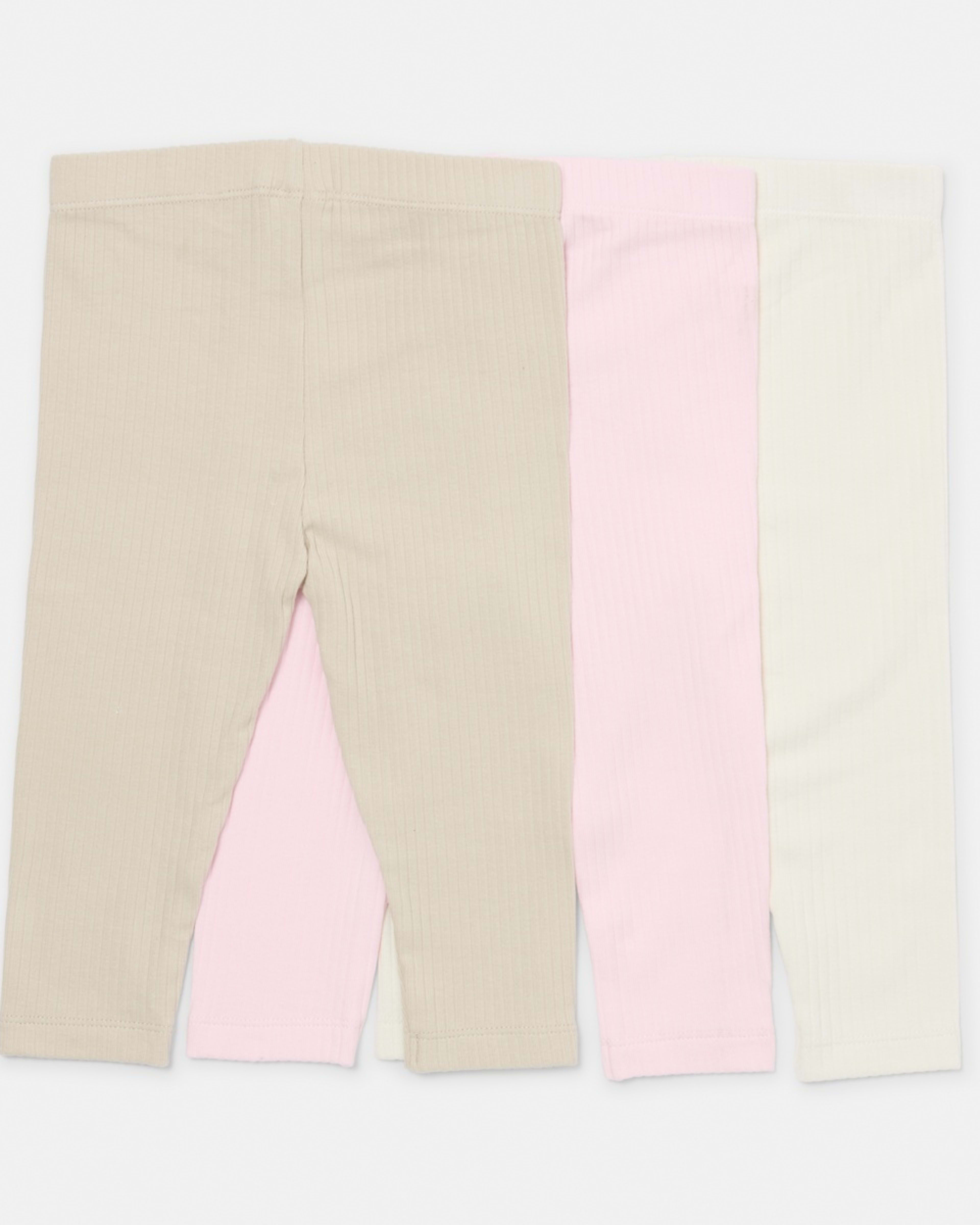 2 3 Pack Rib Leggings Pink 3pk, 2 of 9