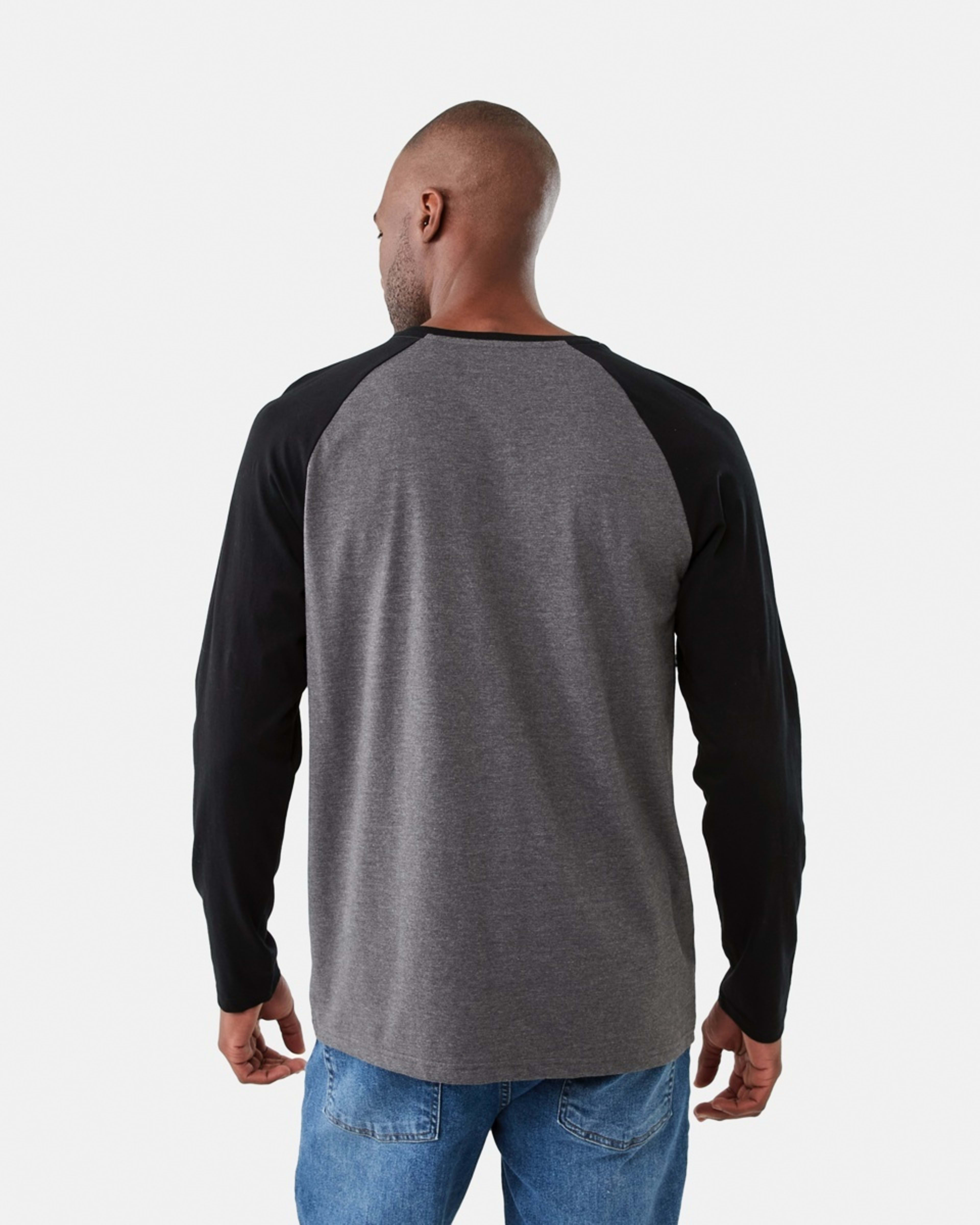 3 Long Sleeve Raglan T-shirt Black, 3 of 5