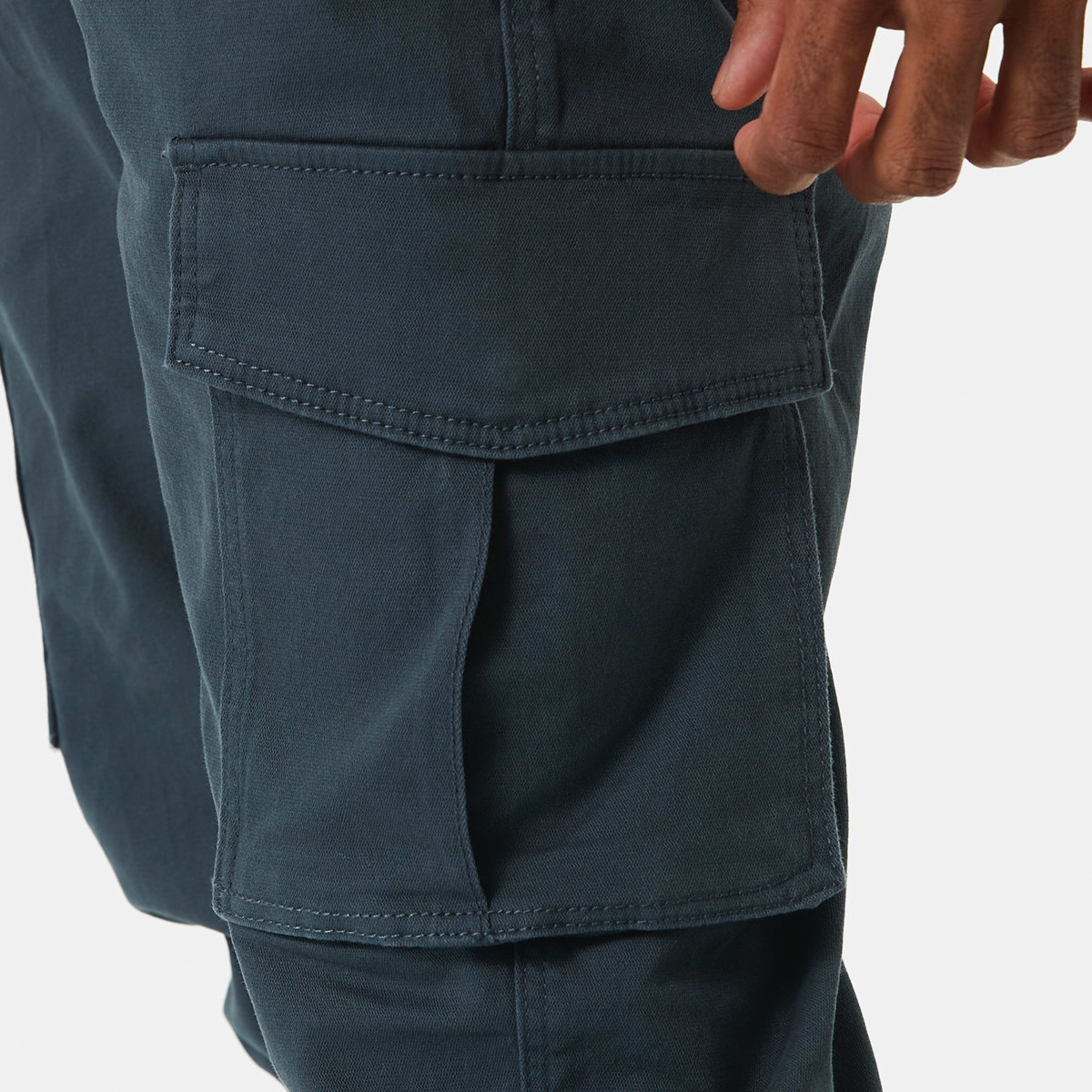 5 Elastic Waist and Cuffed Cargo Pants Volcanic Rock, 5 of 6