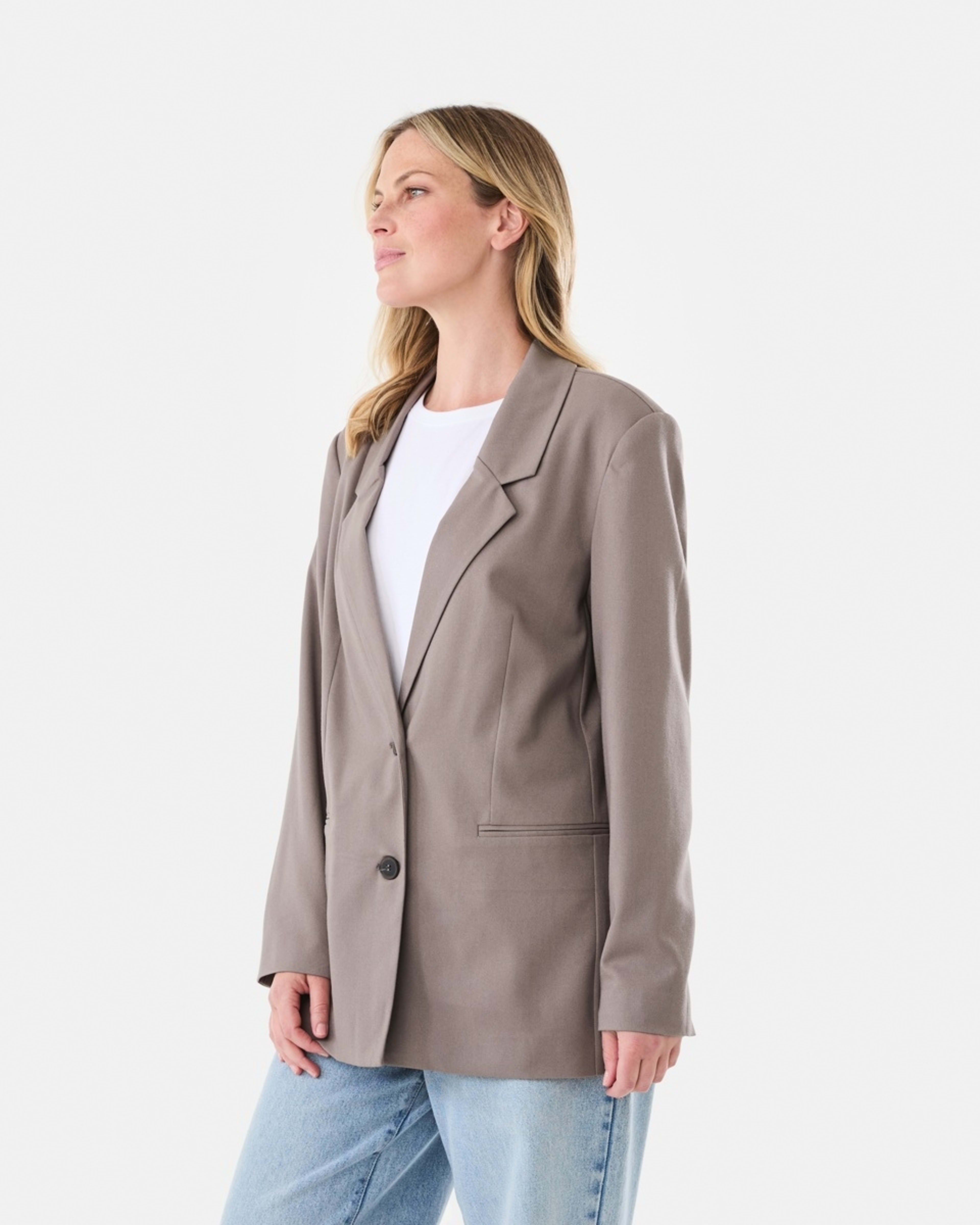3 Relaxed Blazer Taupe Brn, 3 of 7