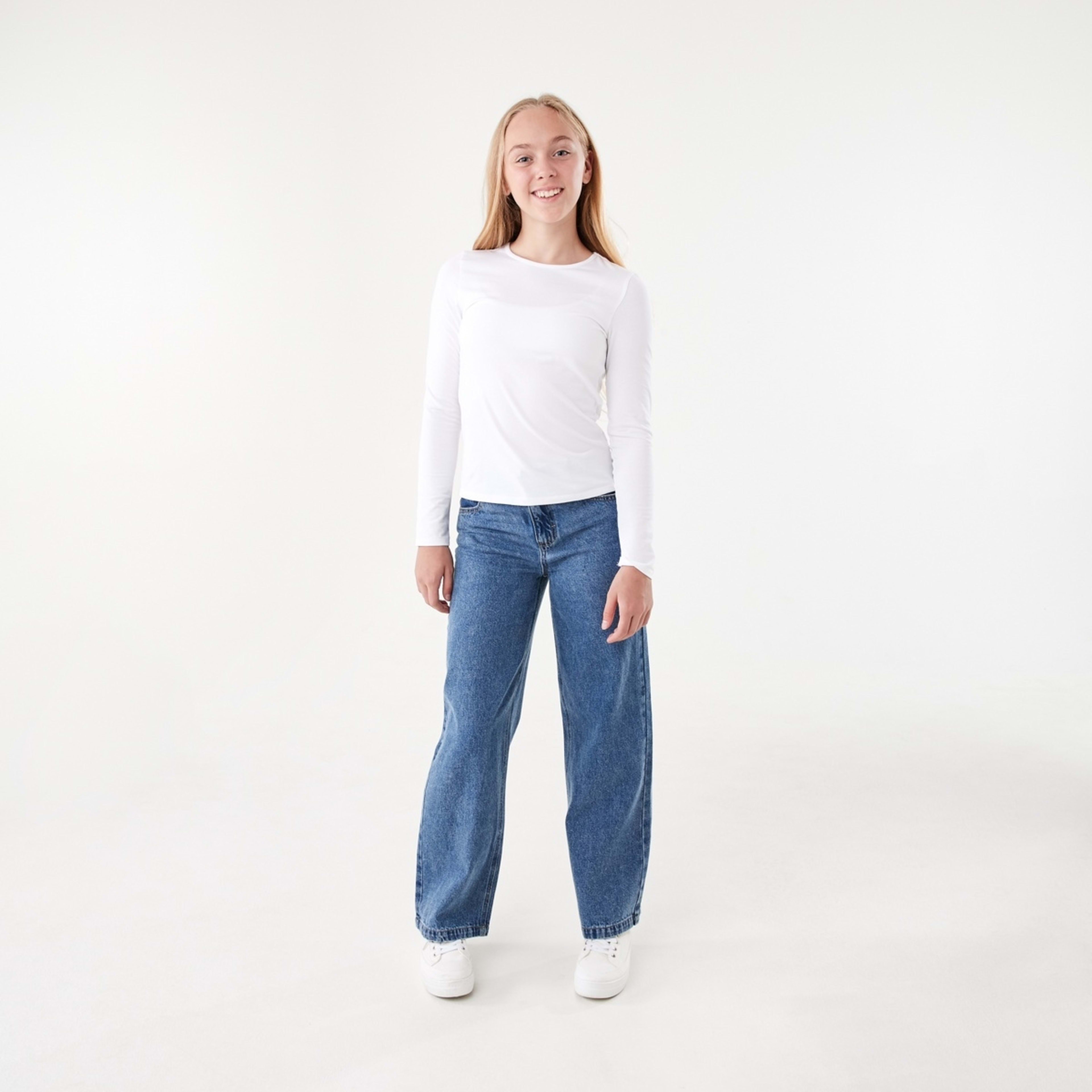 5 Pocket Jeans Mid Wash Denim, 5 of 8