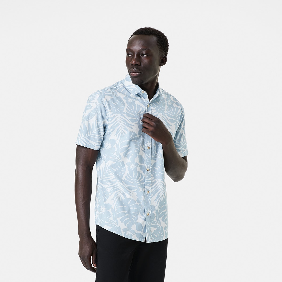 Short Sleeve Poplin Print Shirt - Kmart