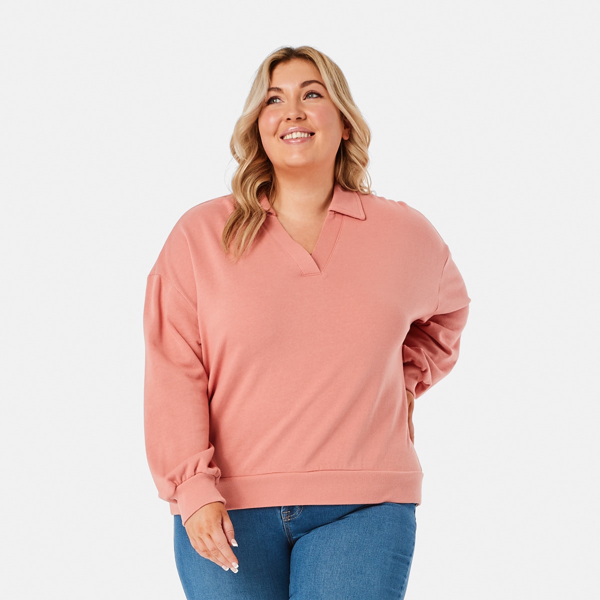 open neck sweatshirt