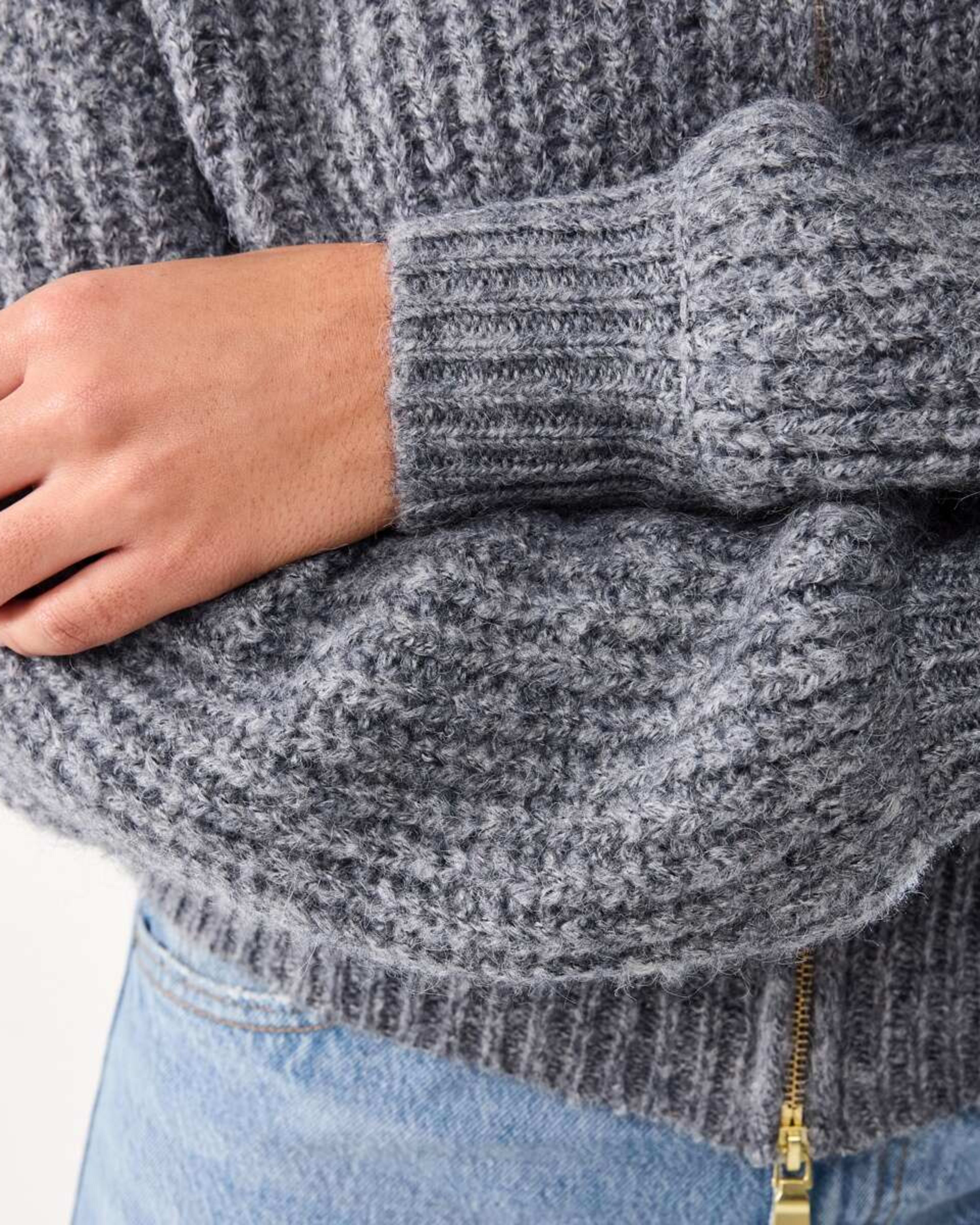 8 Fisherman Rib Knit Bomber Gry Chmrle, 8 of 10