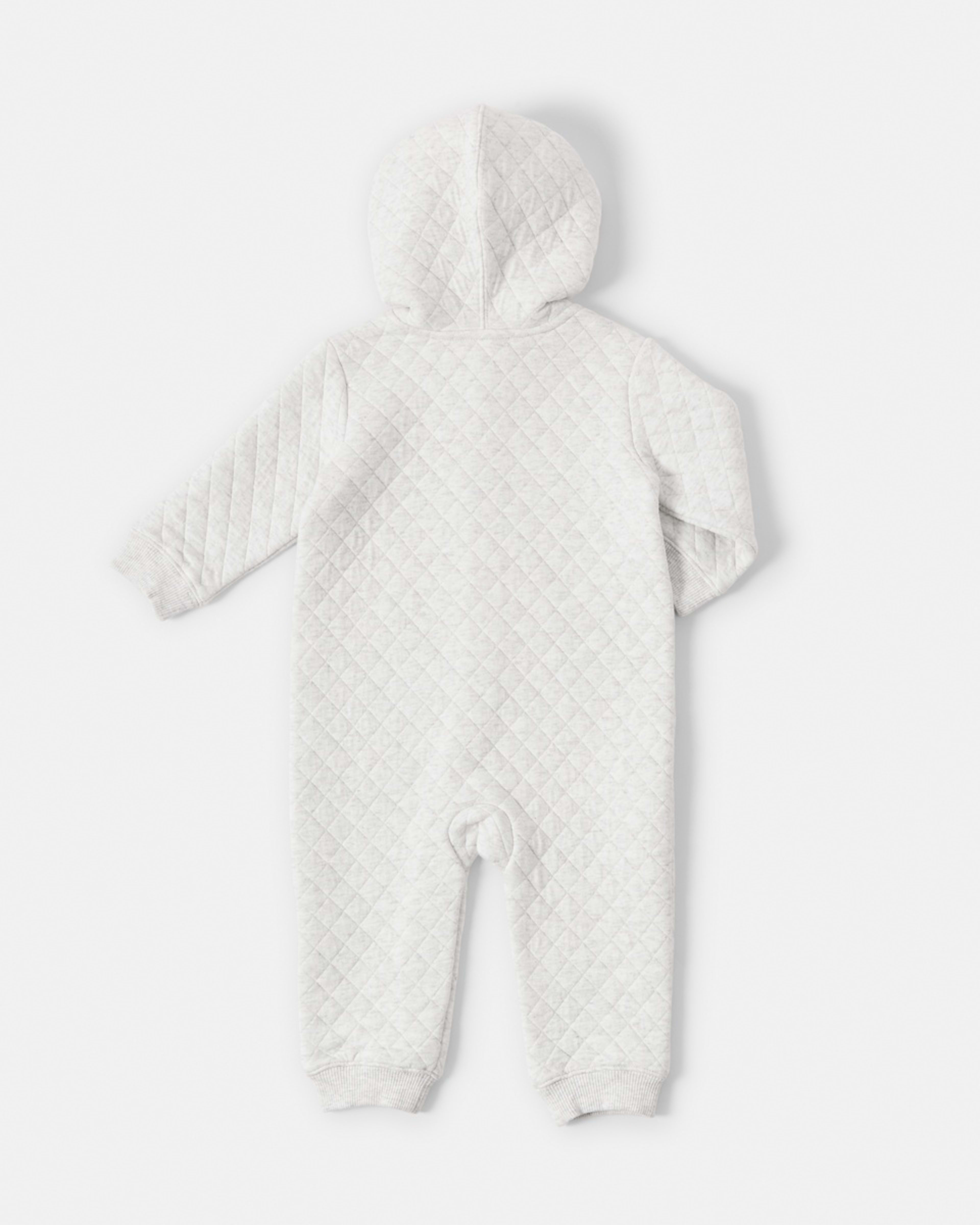 2 Quilted Pramsuit White Marle, 2 of 3