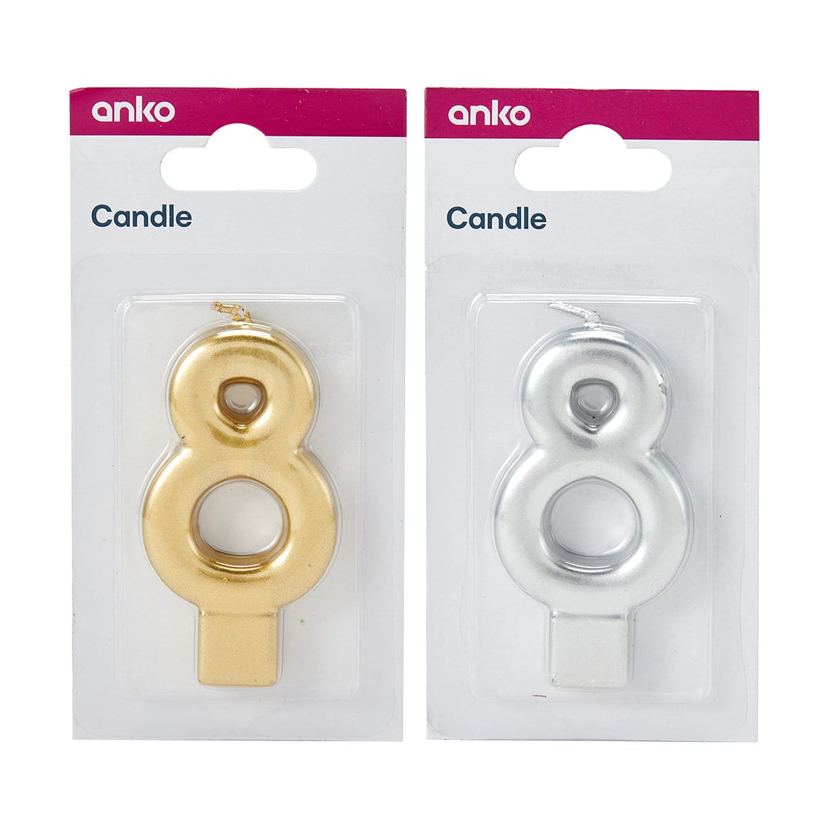 Metallic Candle Number 8 Assorted Kmart