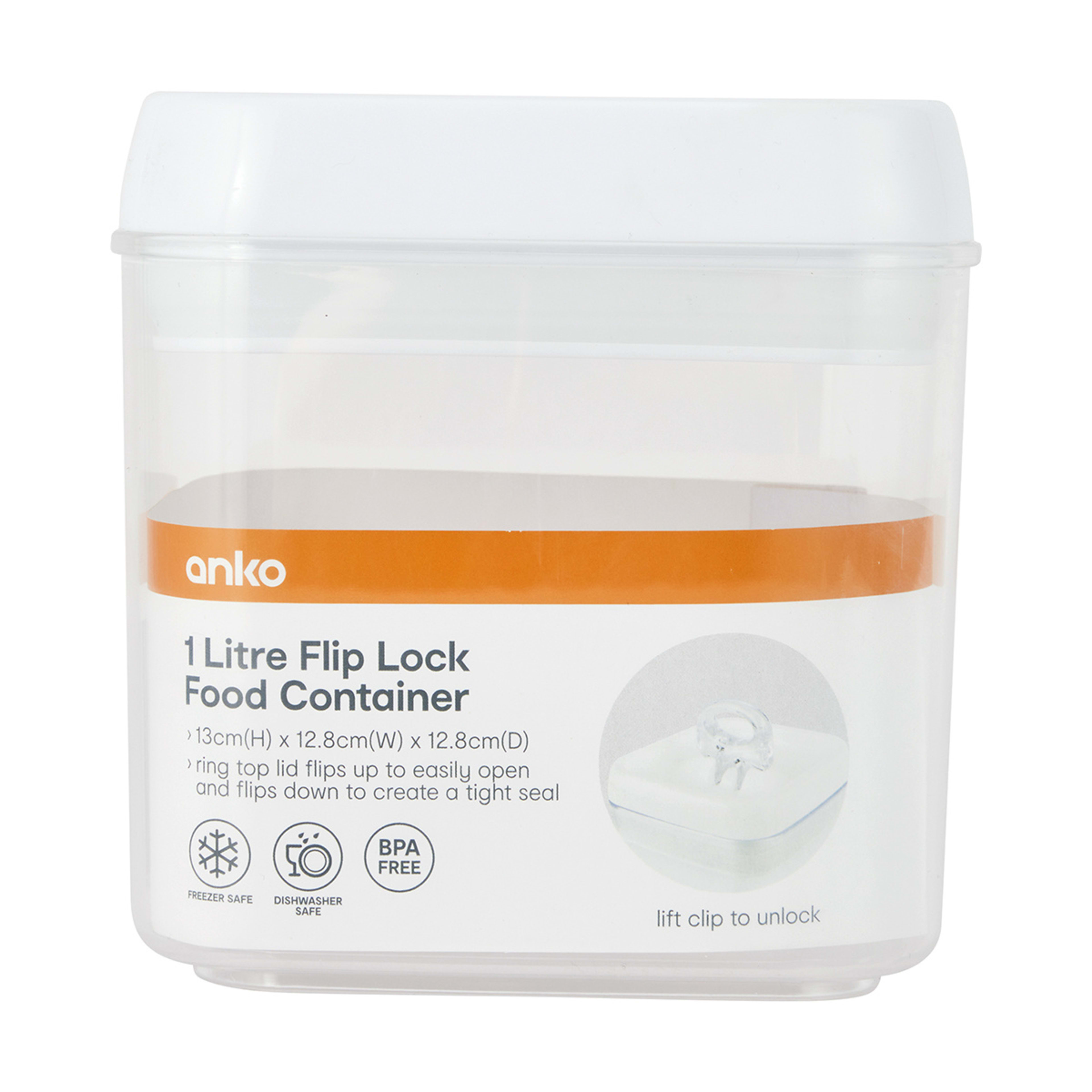 1L Flip Lock Food Container Kmart
