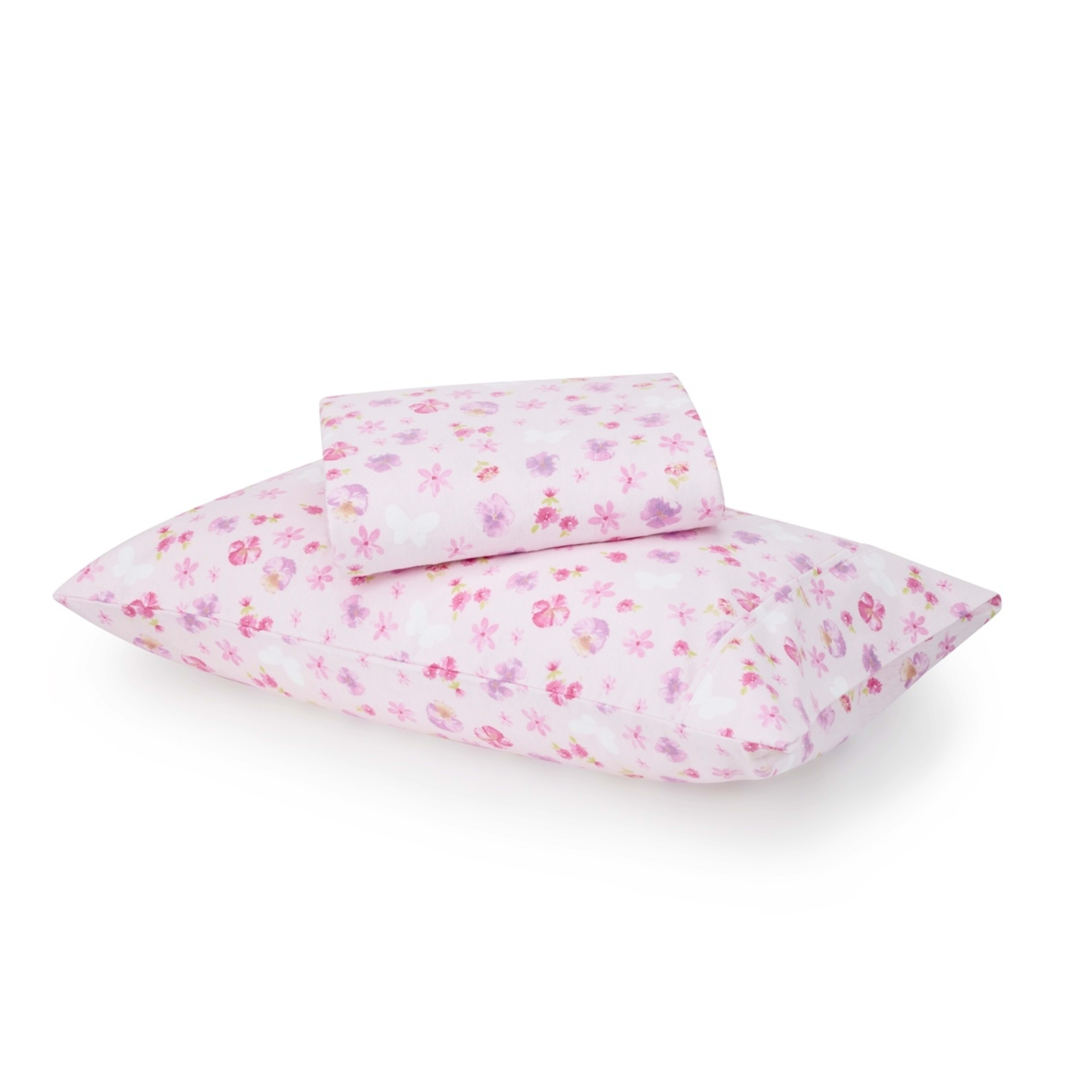 1 Floral Butterfly Cotton Flannelette Sheet Set - Single Bed