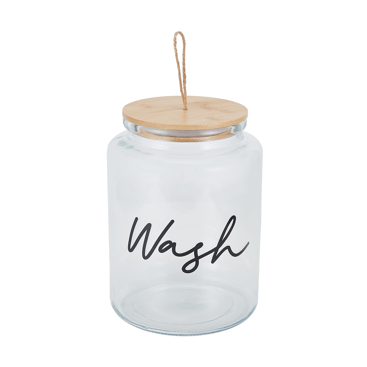 4.4L Glass Wash Jar with Bamboo Lid Kmart
