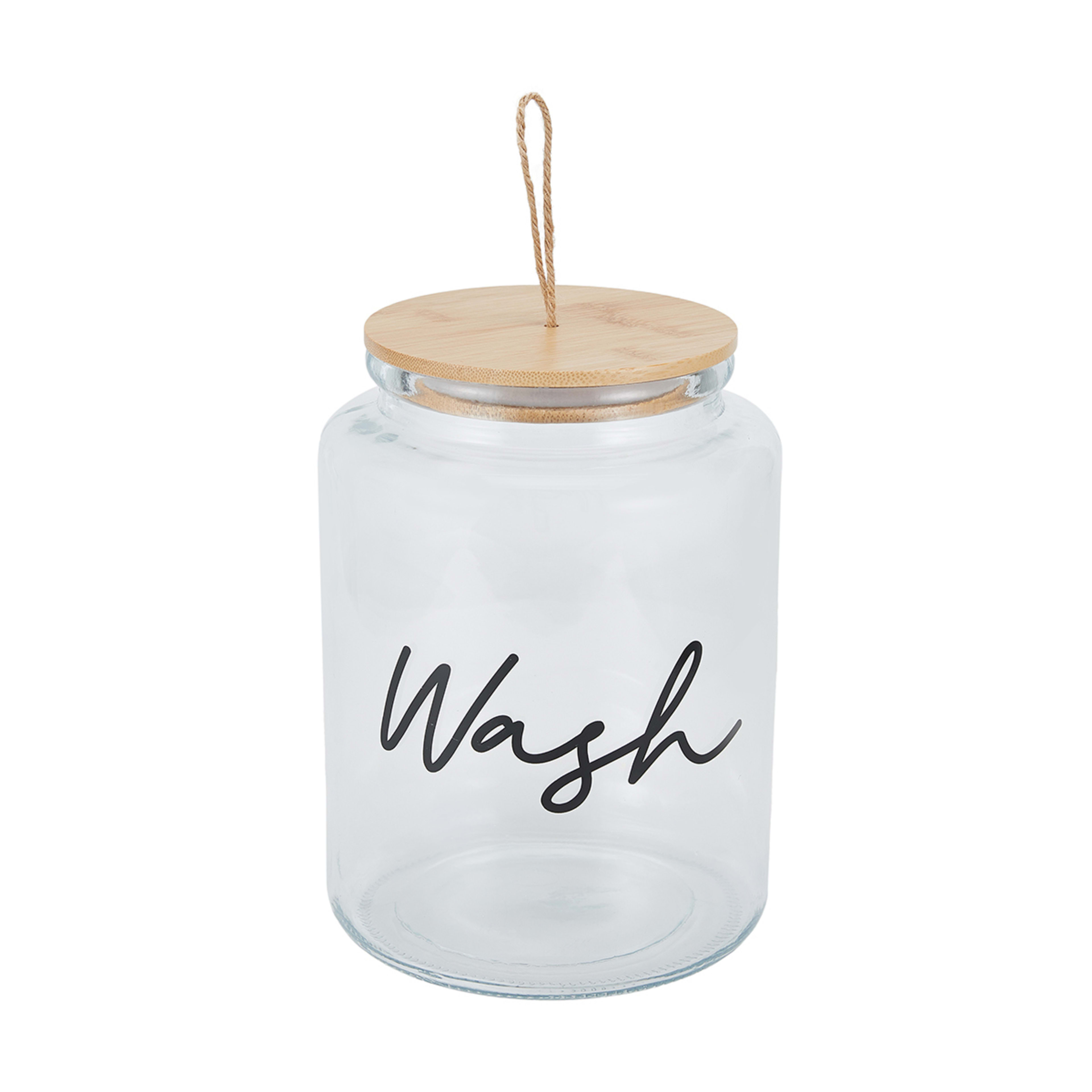 4.4L Glass Wash Jar with Bamboo Lid Kmart