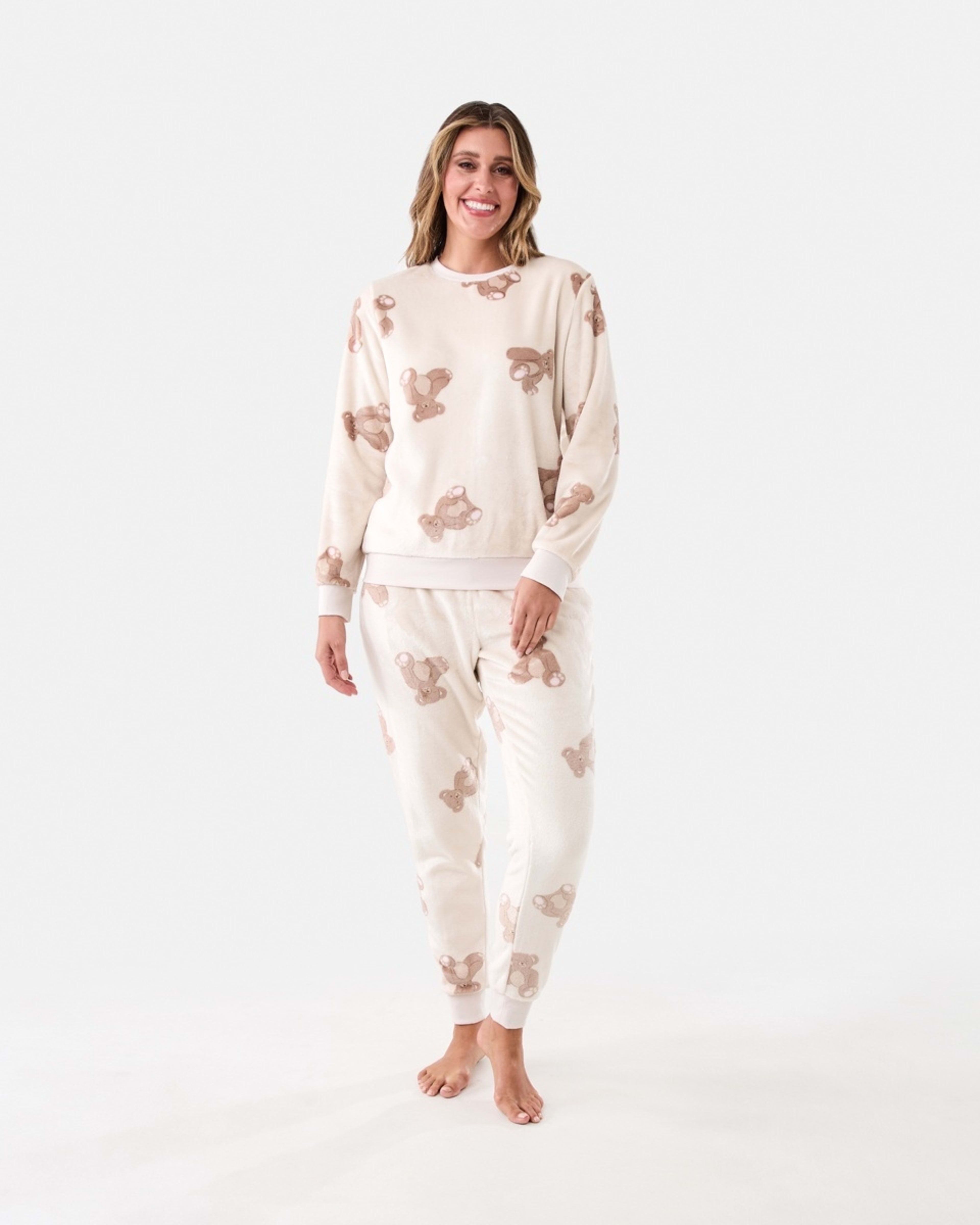 1 Fleece Top and Pants Pyjama Set Teddy Bear, 1 of 7