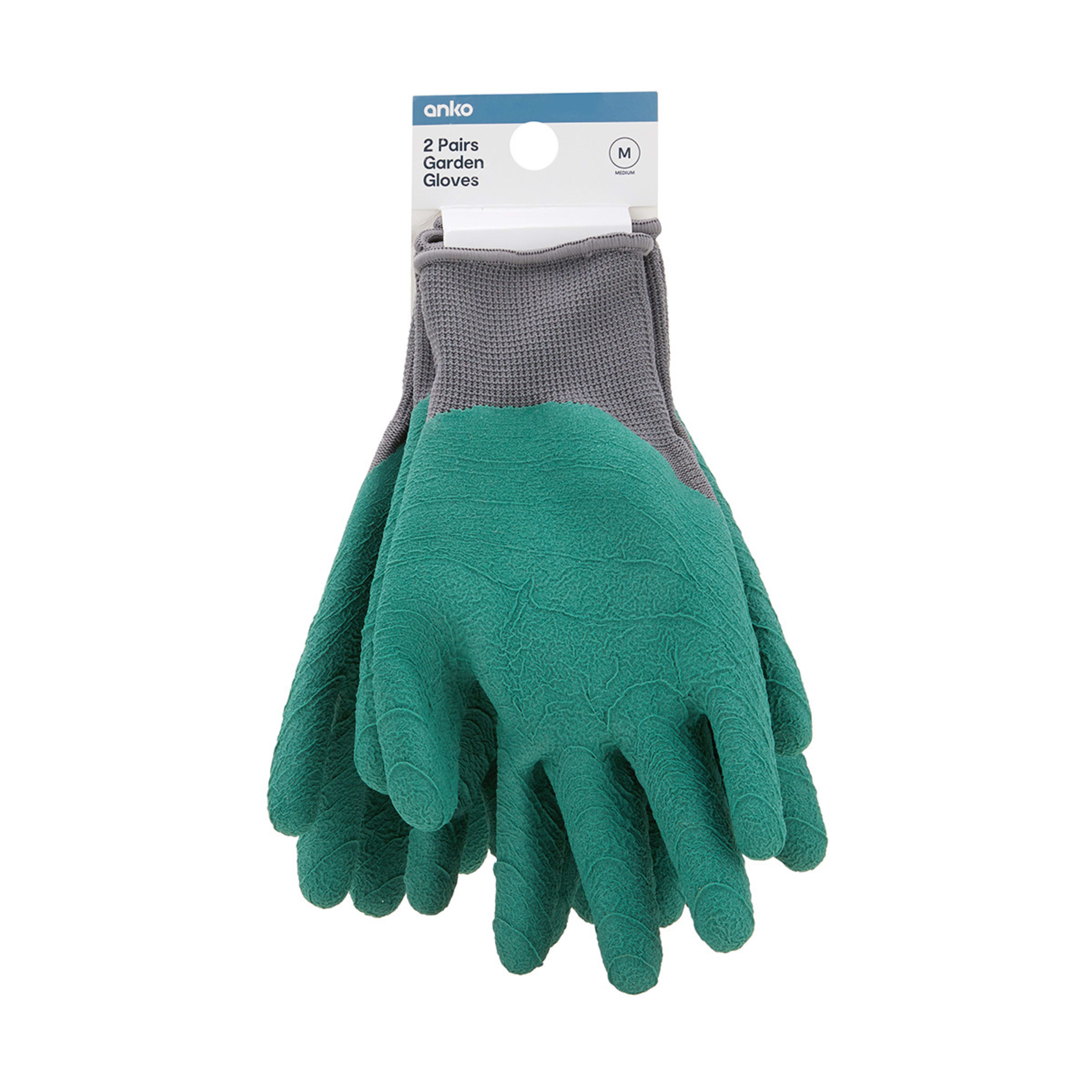 2 Pairs Garden Gloves Medium Kmart