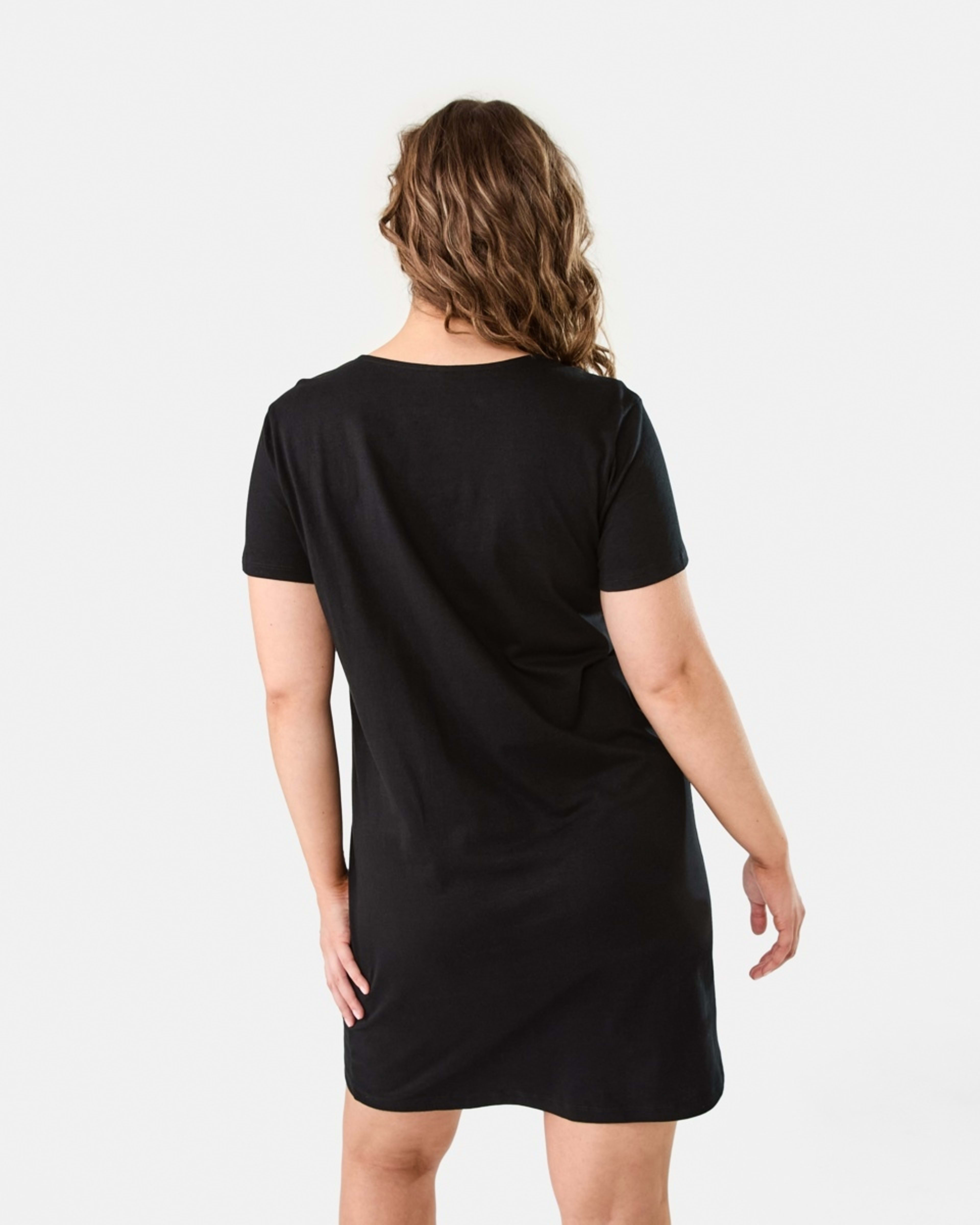 4 Short Sleeve Relaxed T-shirt Mini Dress BLACK, 4 of 7