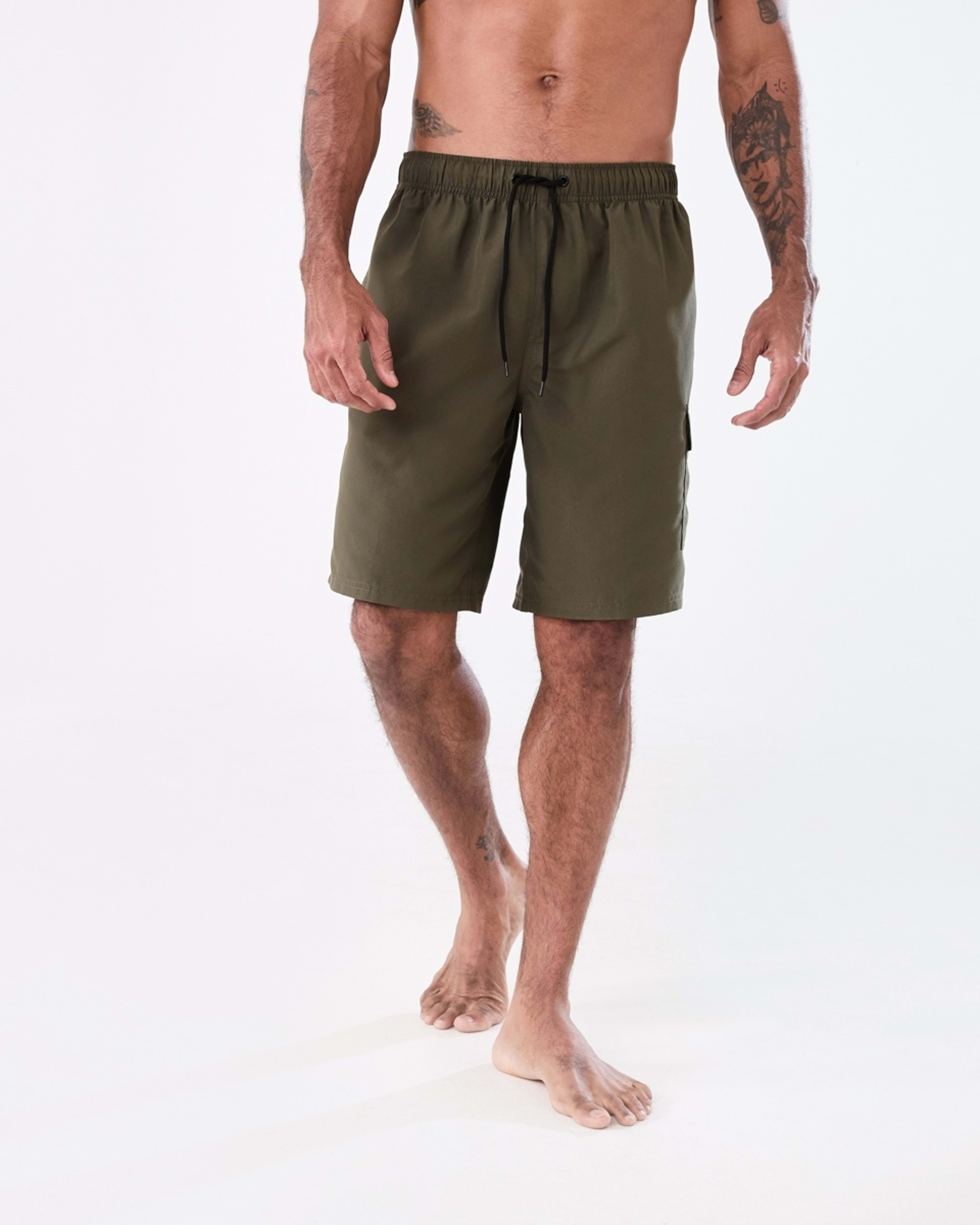 7 Elastic Waist Regular Cargo Boardshorts TUSSOCK GREEN, 7 of 7