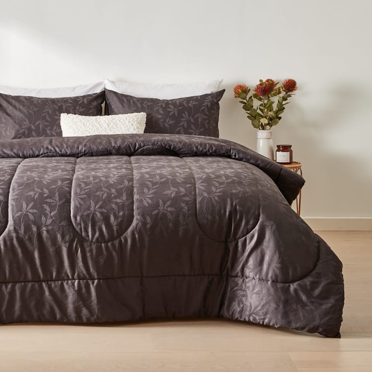 Mya Comforter Set King Bed, Charcoal Kmart
