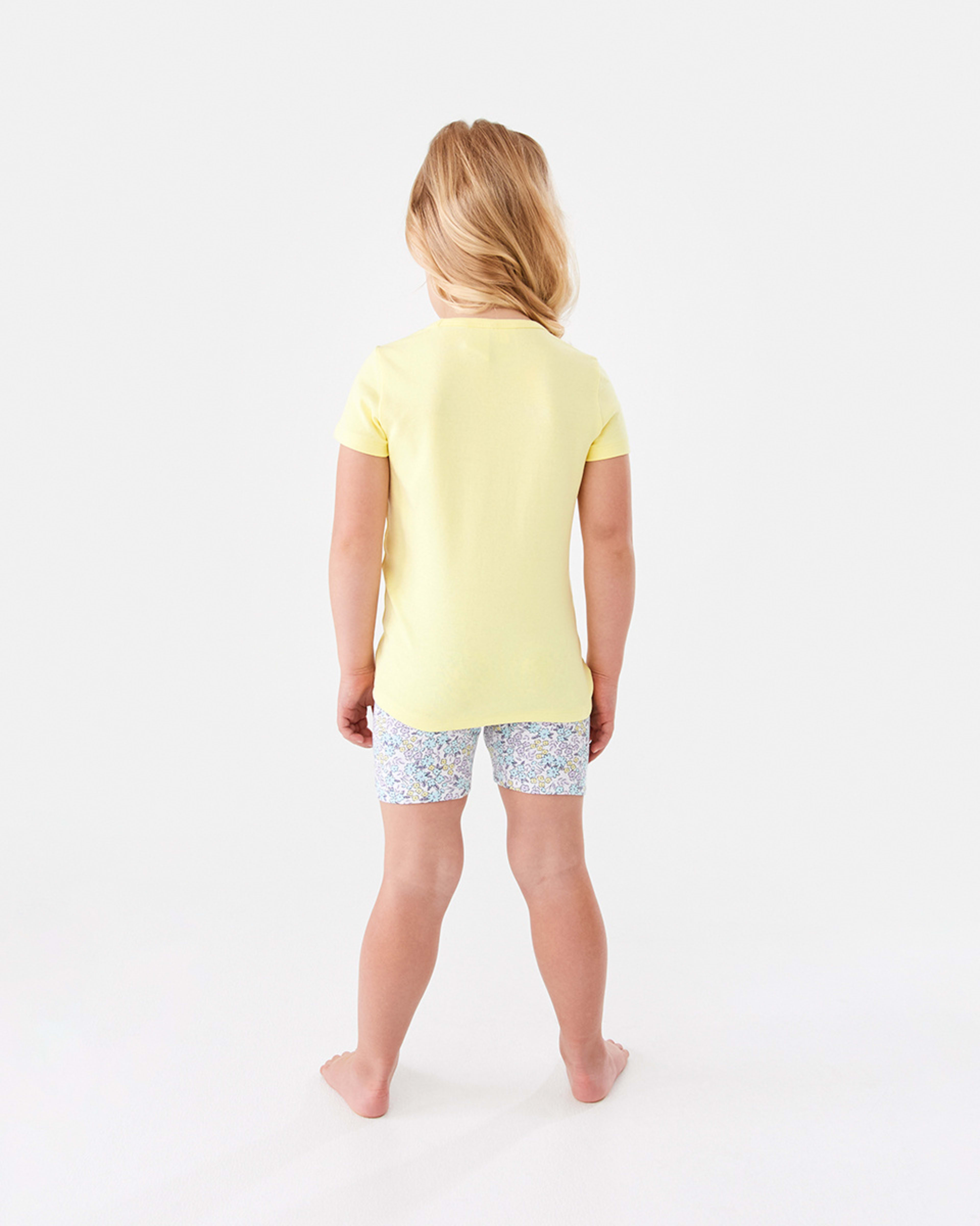 6 Short Sleeve Skinny Rib Knit Pyjama Set Gardrainbw, 6 of 10