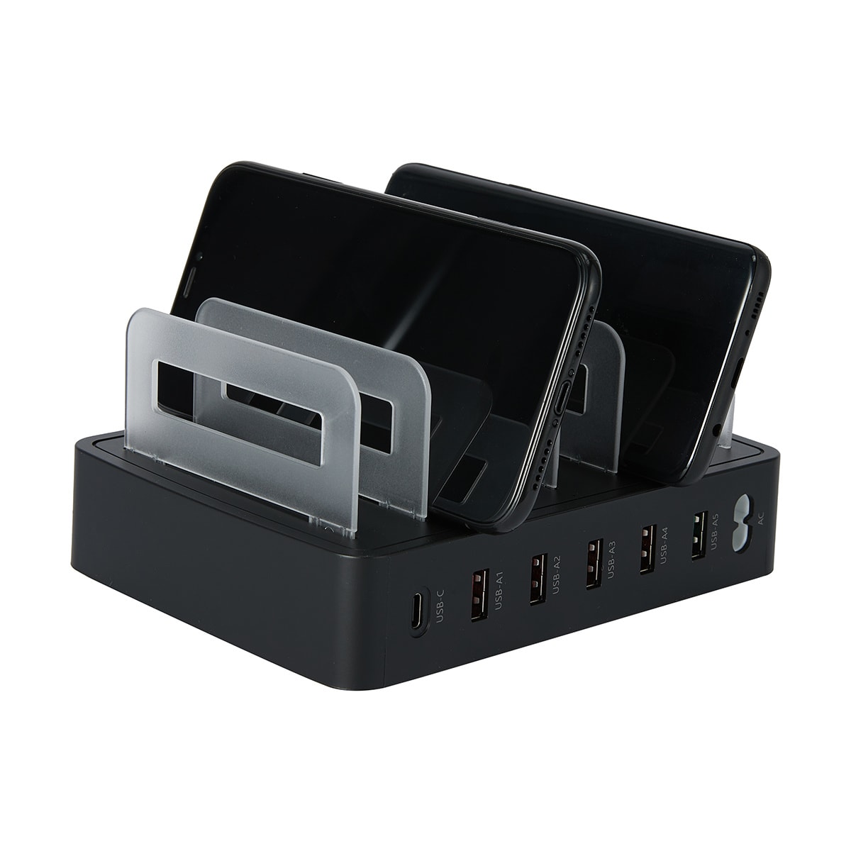6 Port USB Charger Stand Black Kmart
