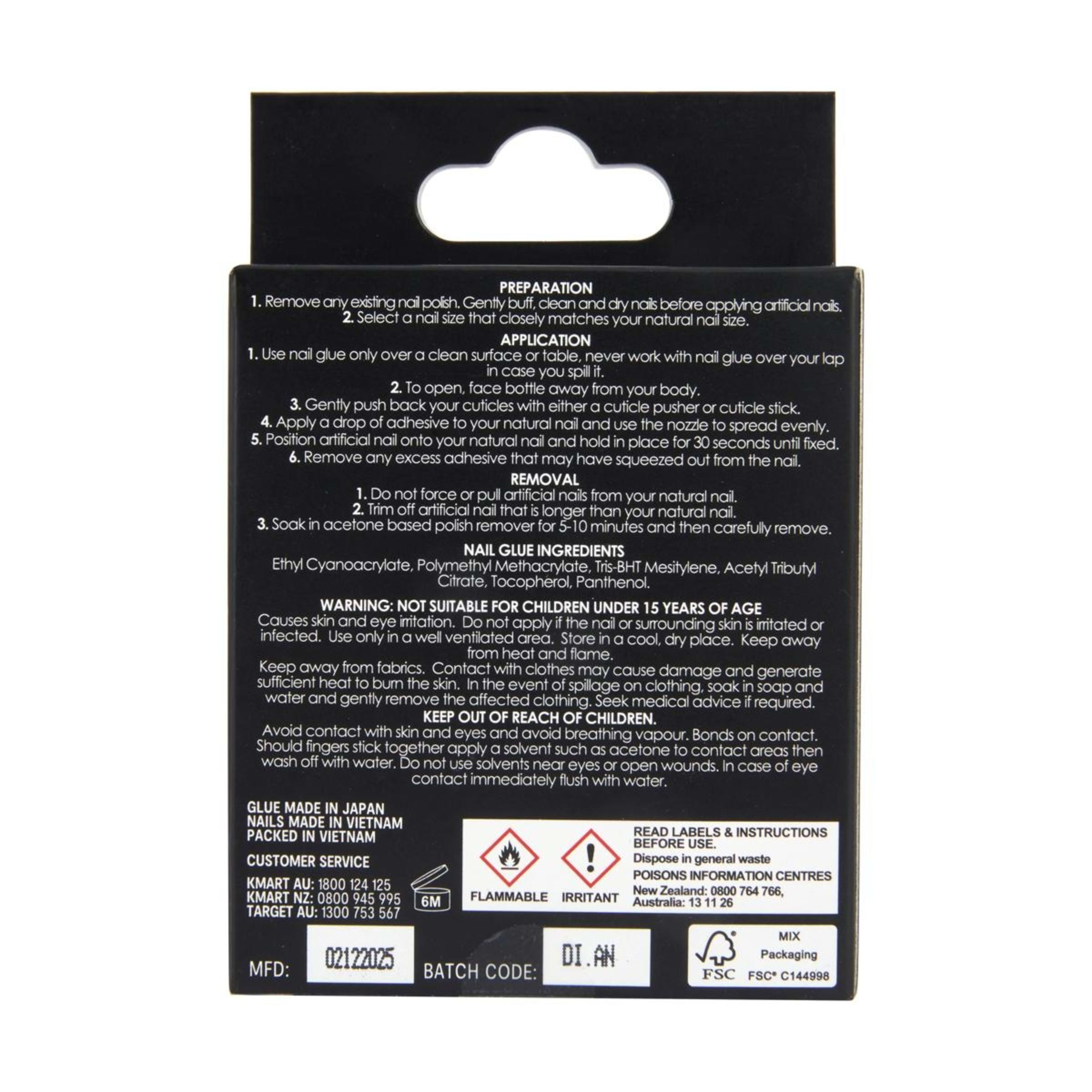2 OXX Cosmetics 24 Pack Artificial Nails with Adhesive - Stiletto Shape, Strawberry Glaze, 2 of 5