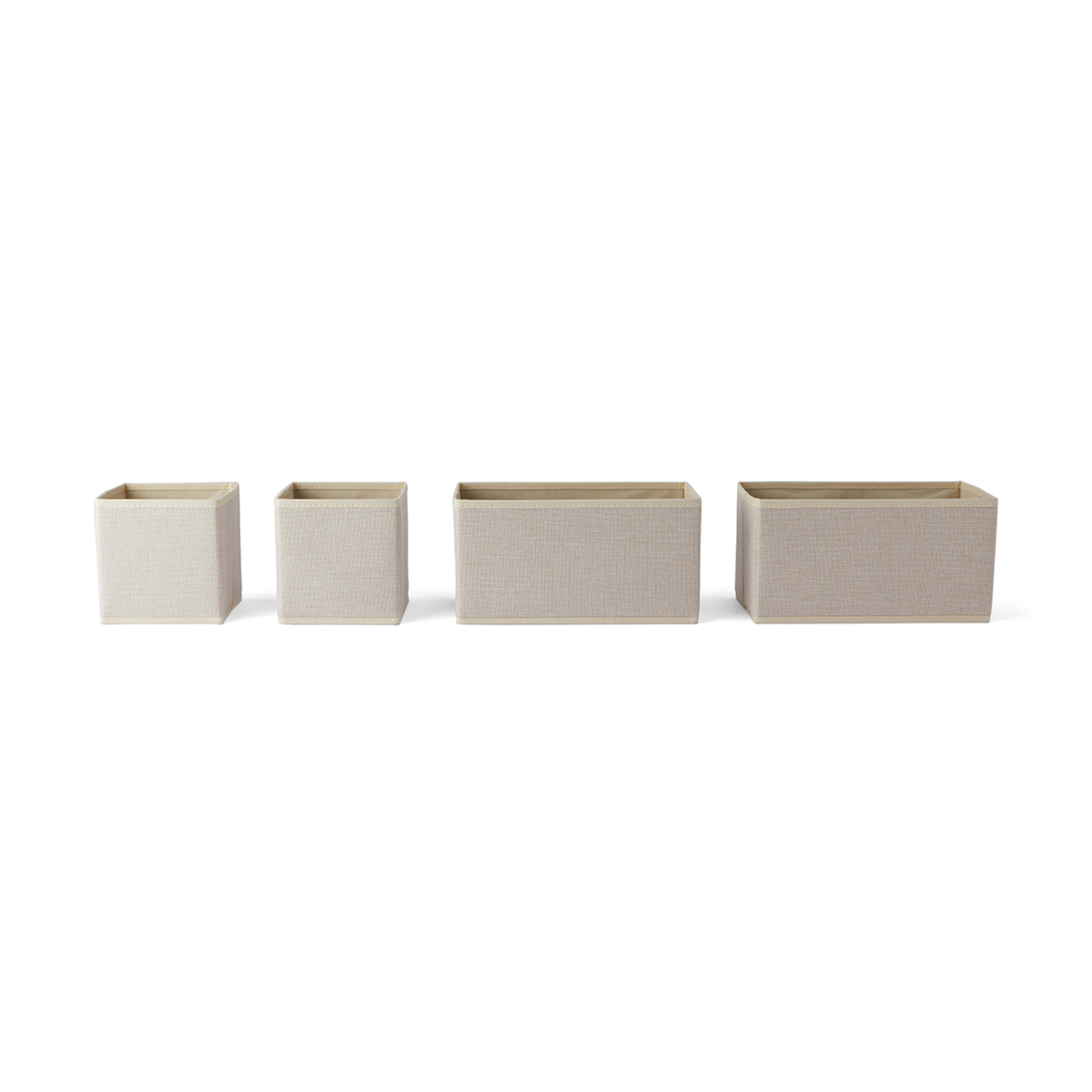 6 Set of 4 Linen Look Drawer Organisers, 6 of 9