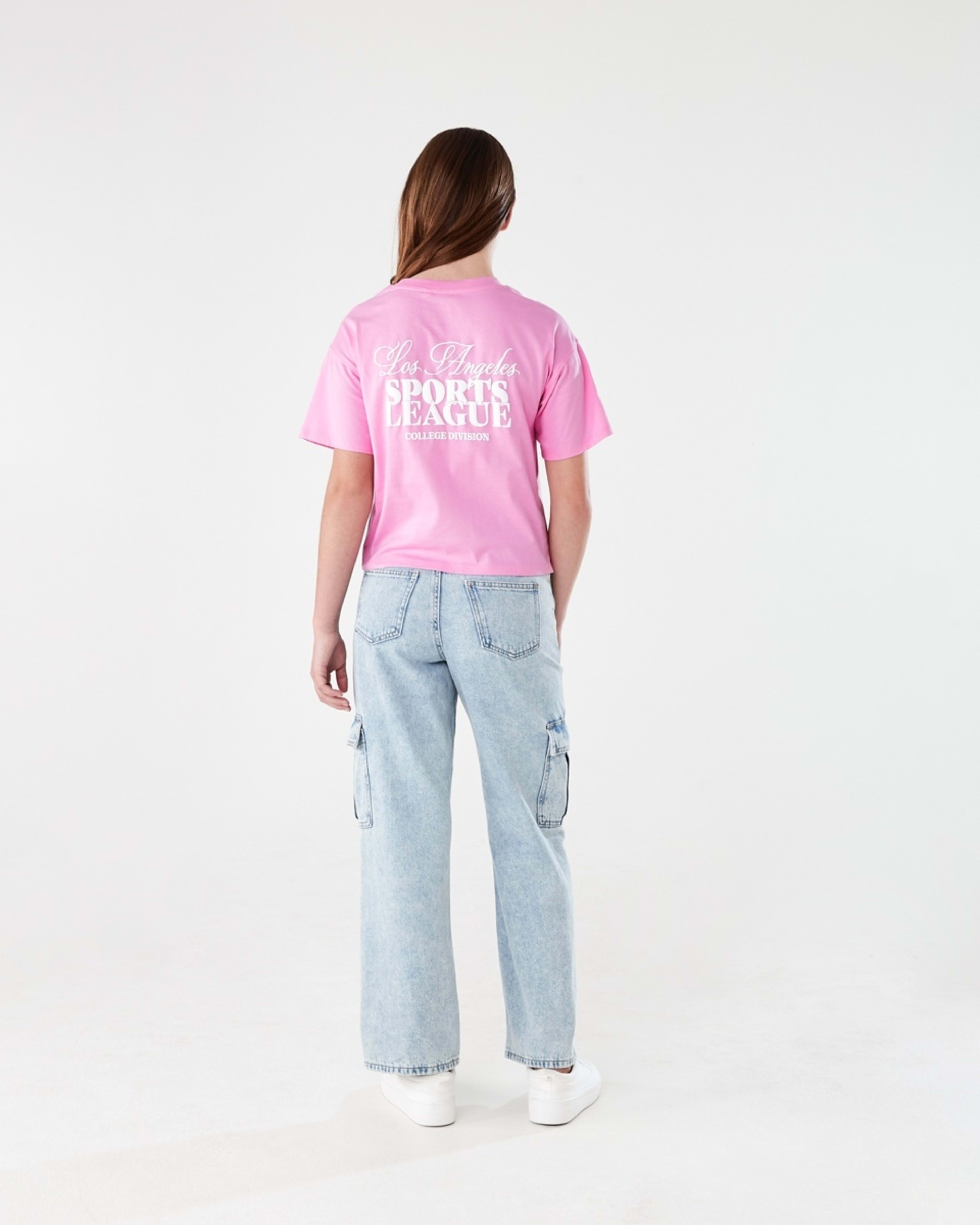 8 Short Sleeve Cropped Print T-shirt LA SPORTS LEAGUE VIOLET PINK, 8 of 8