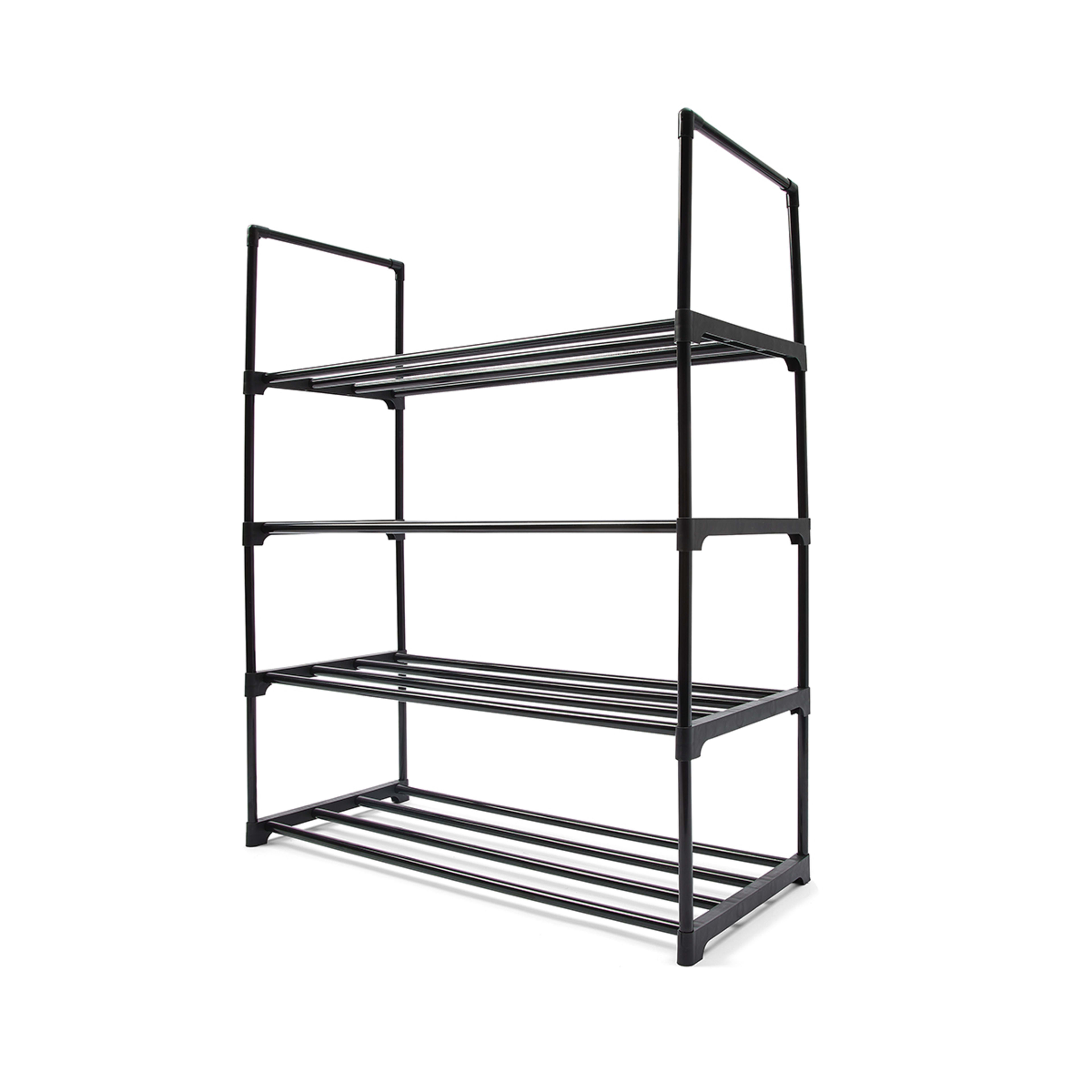 4 Tier Stackable Black Shoe Rack Kmart