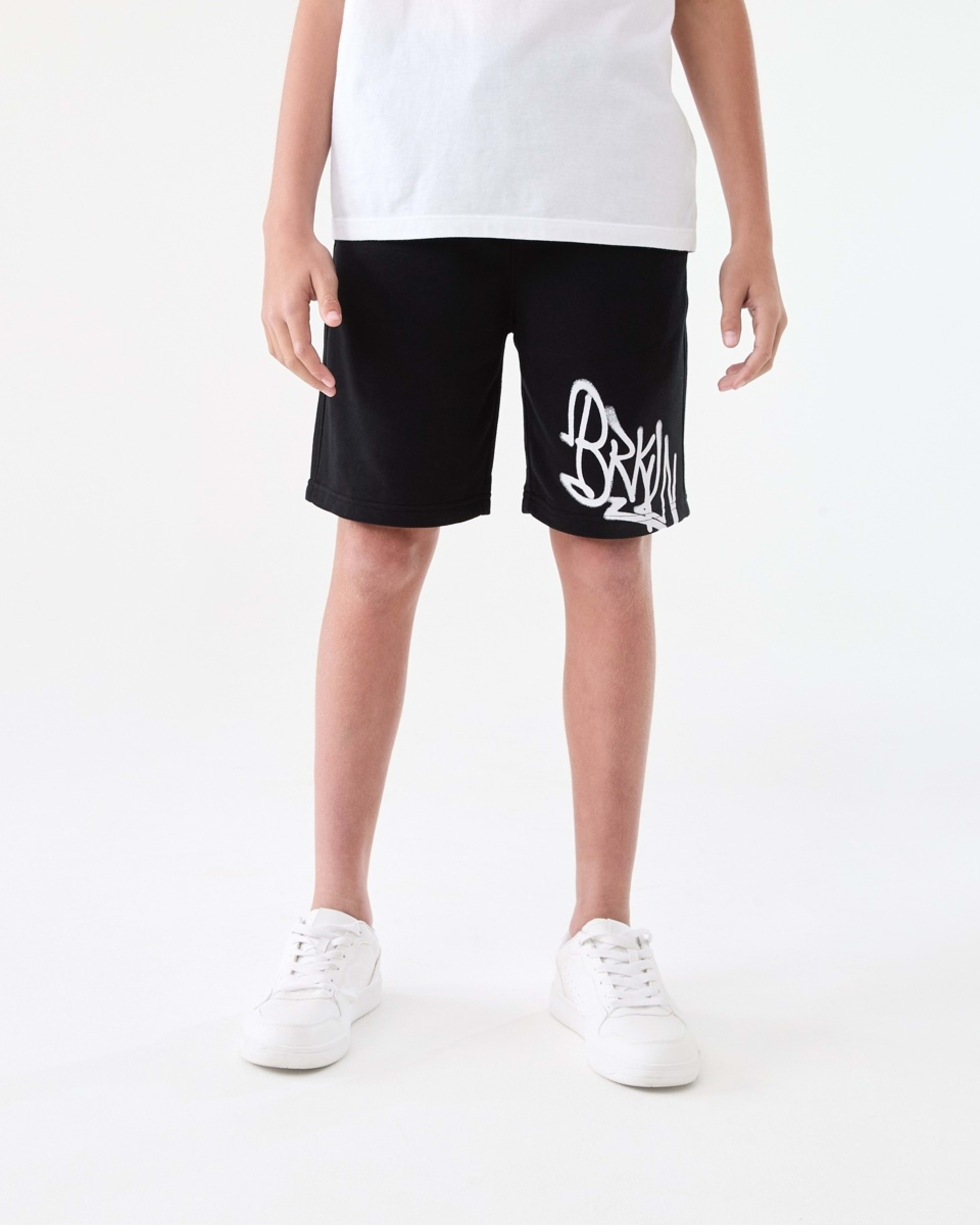 1 Printed Knit Shorts BLACK