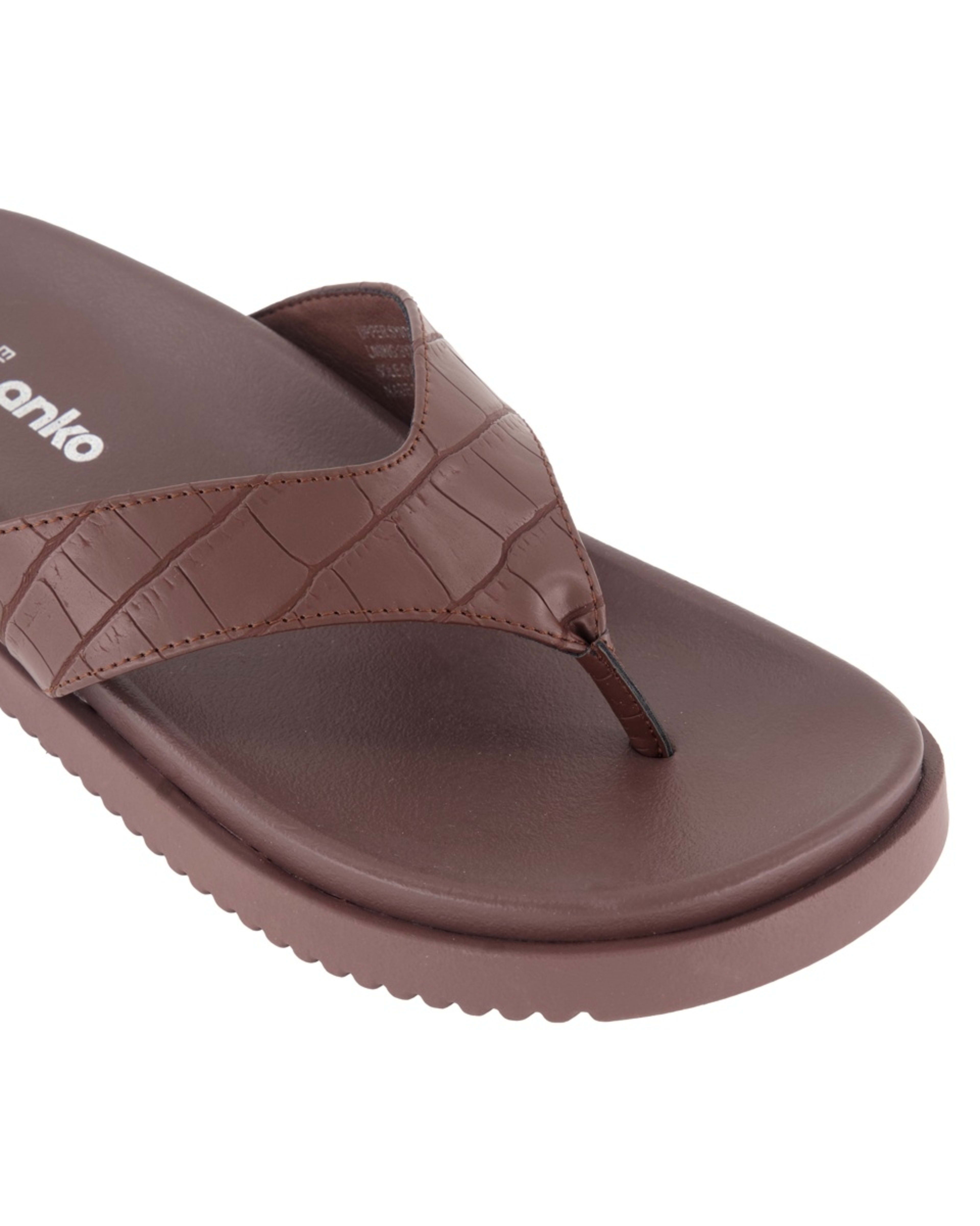 3 Chunky Toe Post Slides CROC BROWN, 3 of 3