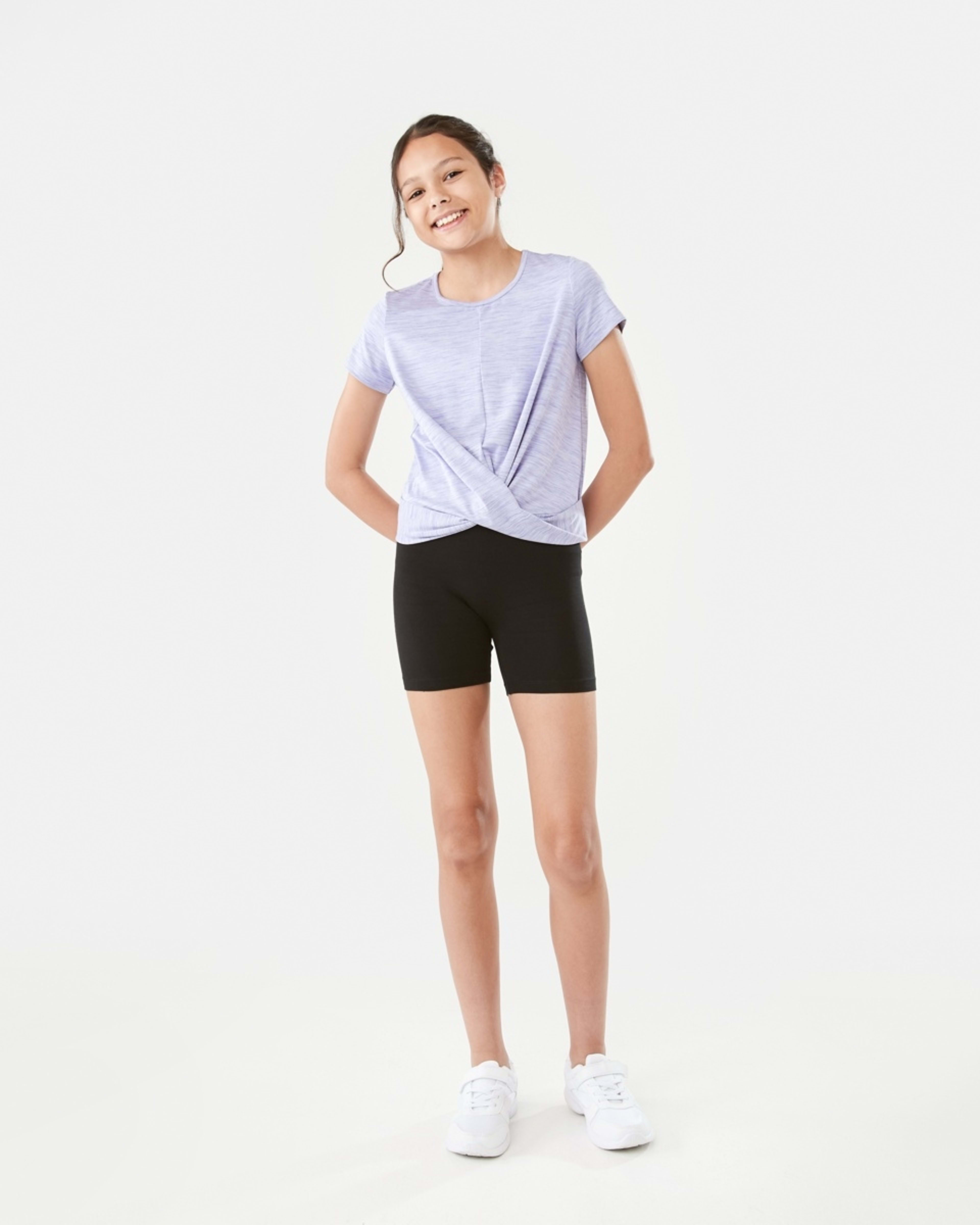 6 Active Kids Twist Front T-shirt Purp Marle, 6 of 9
