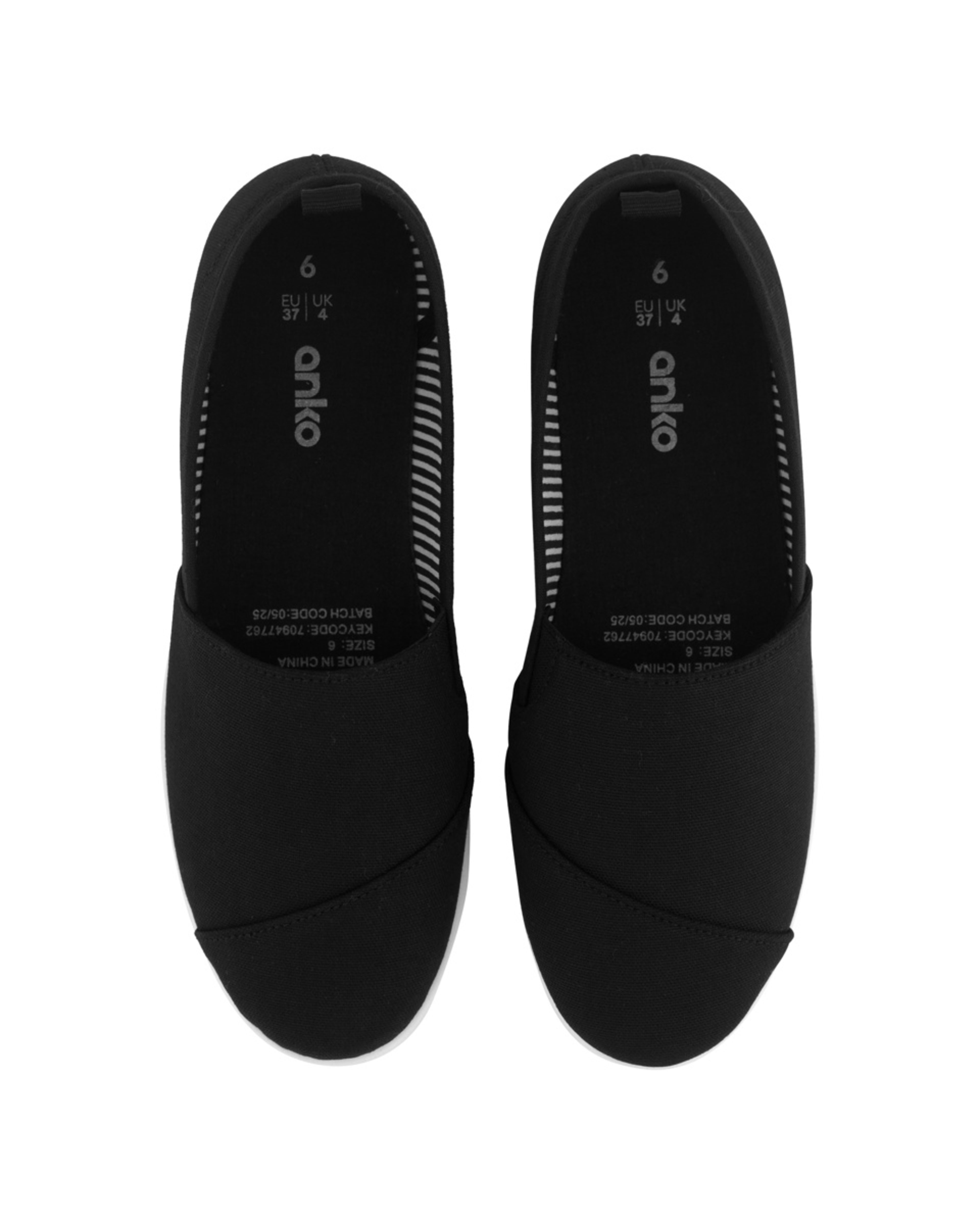 3 Canvas Slip On Sneakers Blk Wht, 3 of 5