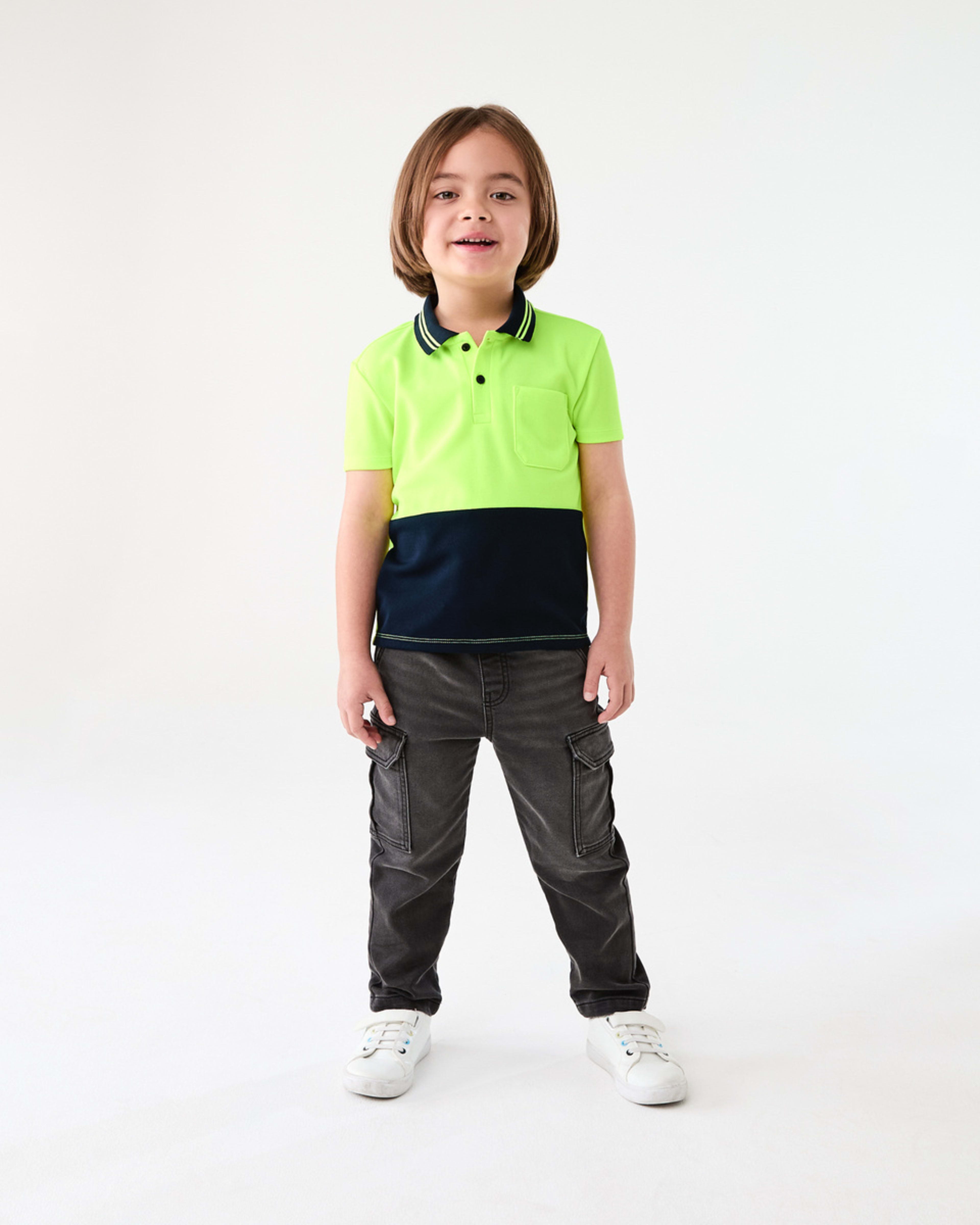 5 Mini Me Work Polo T-shirt FLURO YELLOW, 5 of 6