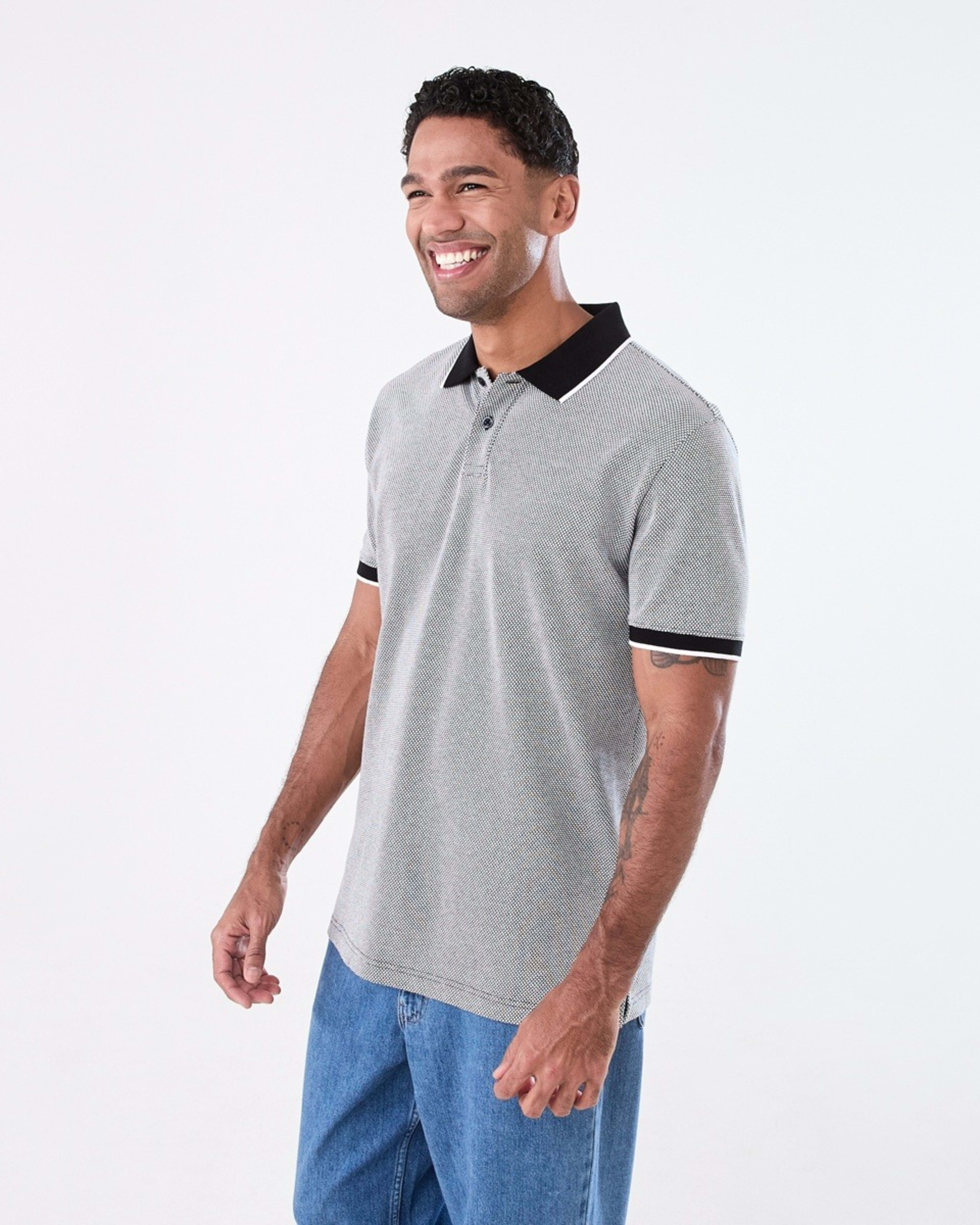 2 Jacquard Polo Shirt JACQUARD BLACK, 2 of 6
