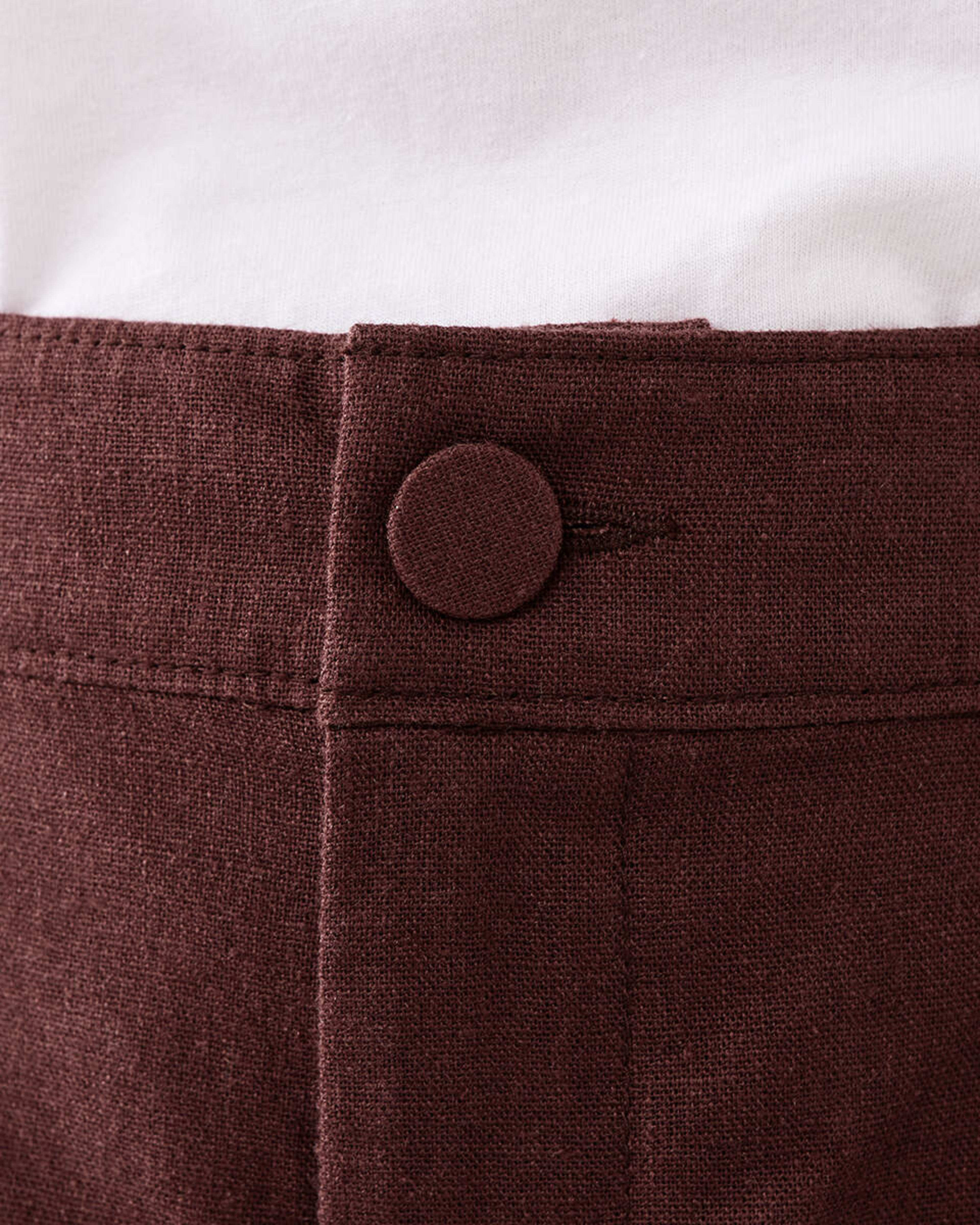 4 Linen Blend Bermuda Shorts Bnt Mroon, 4 of 6
