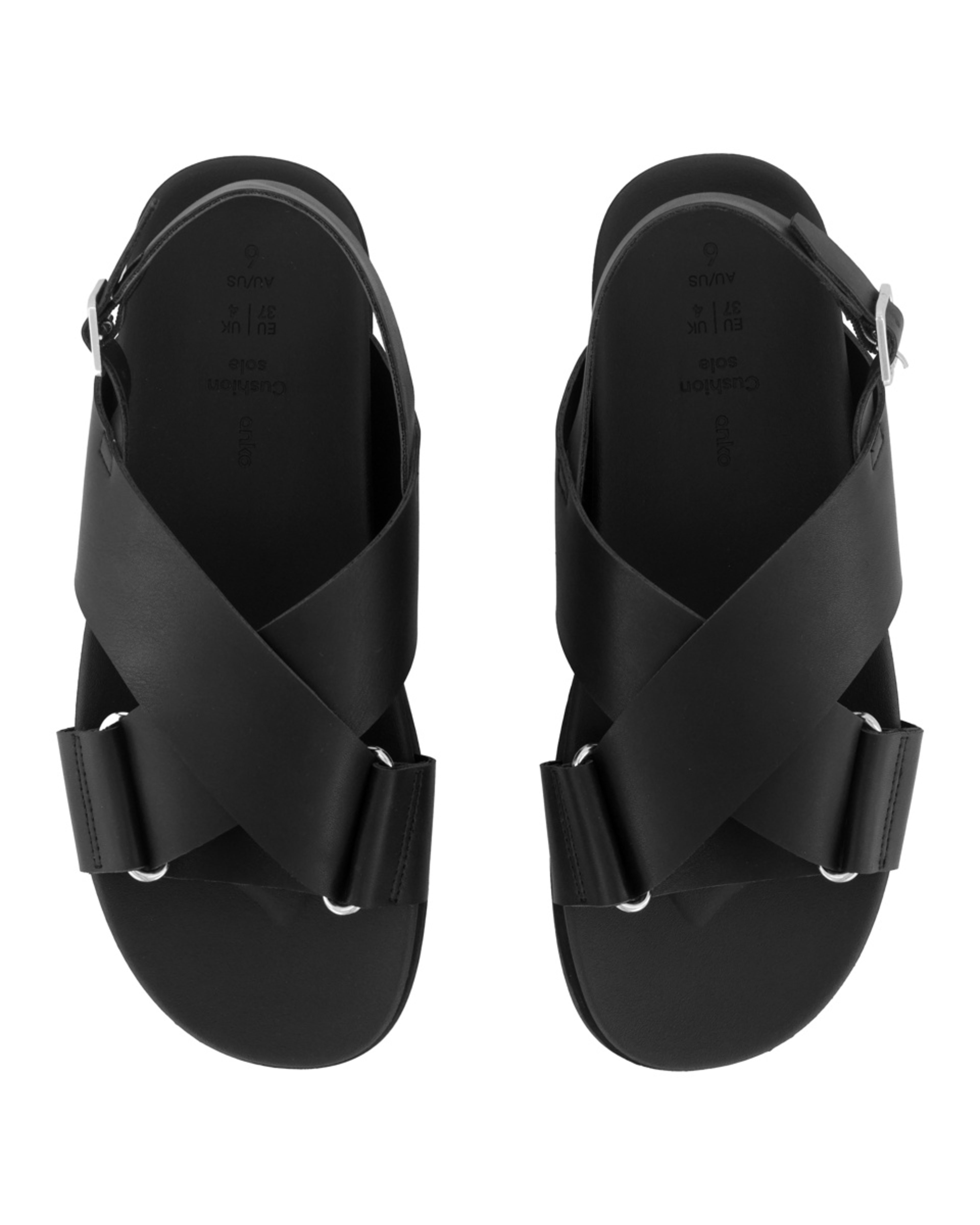 3 Crossover Comfort Sandals BLACK, 3 of 3