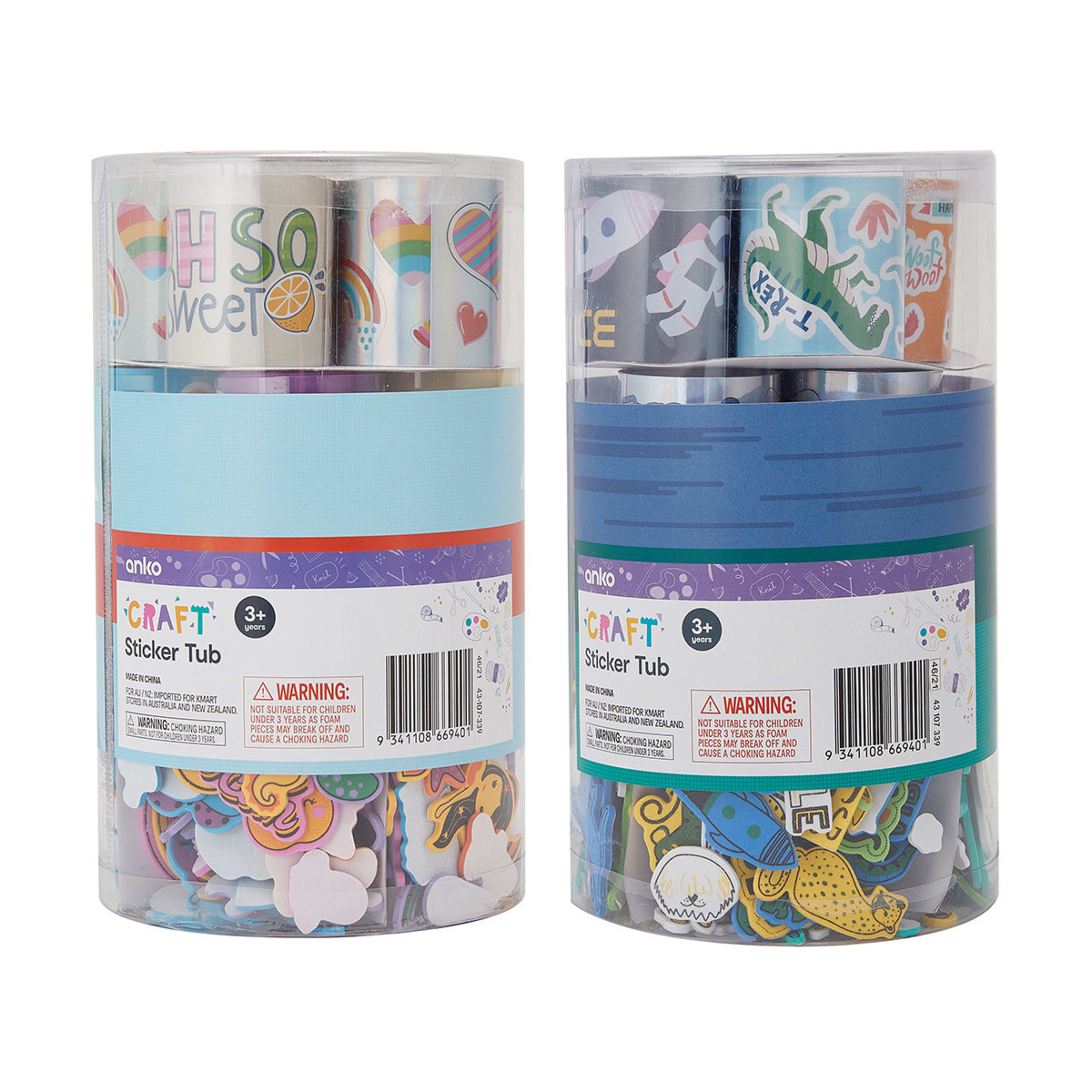 Sticker Tub Asssorted Kmart