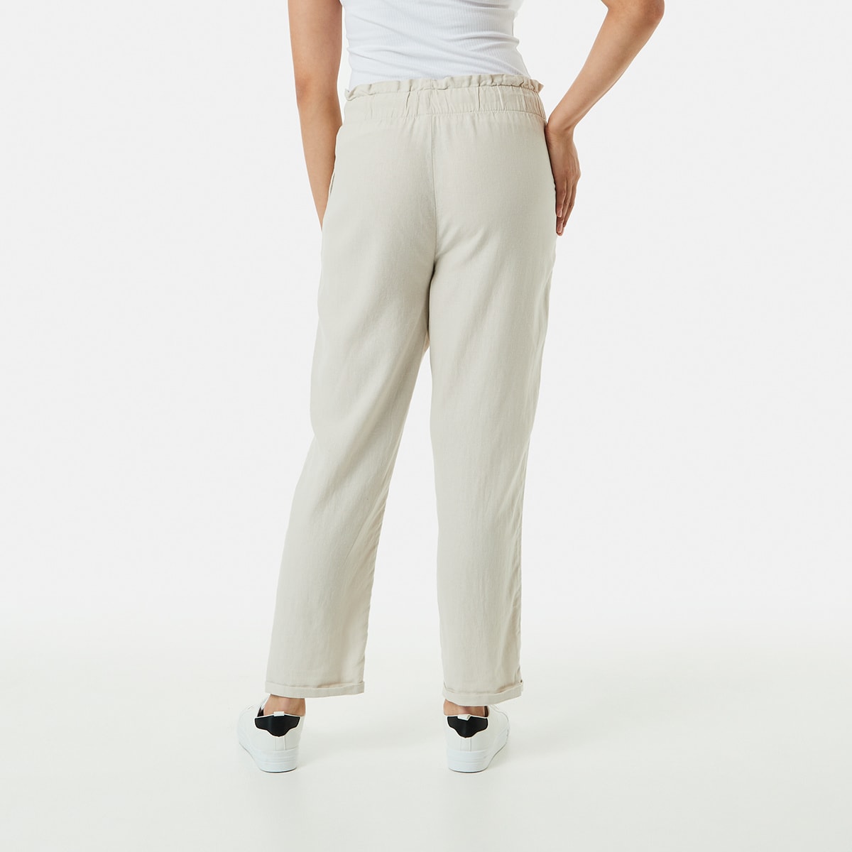 Drawstring Linen Blend Pants Kmart