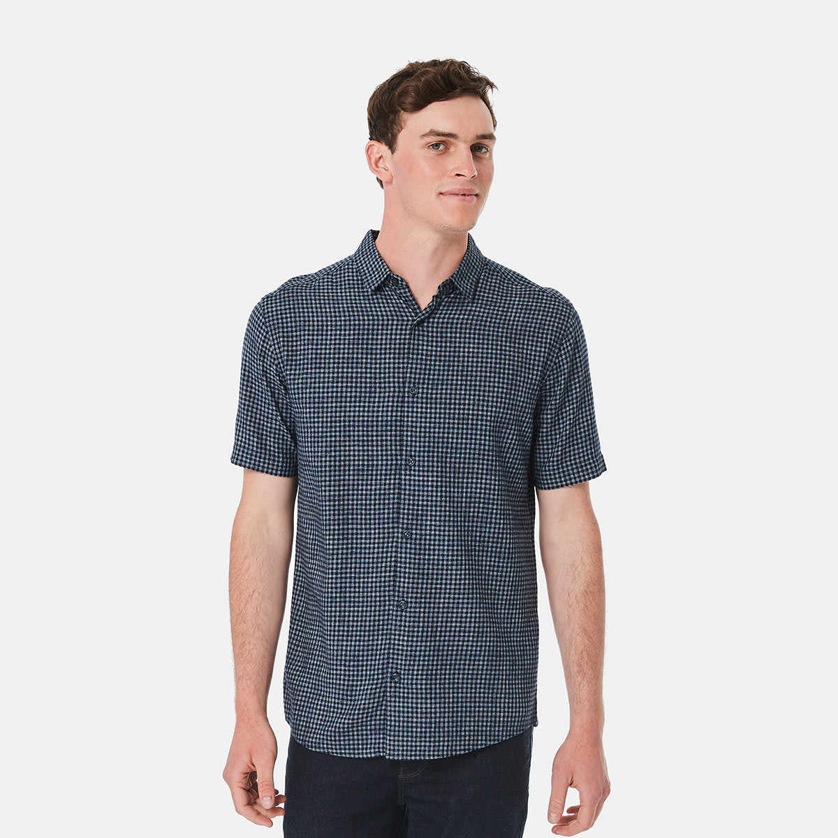 Short Sleeve Linen Blend Shirt - Kmart