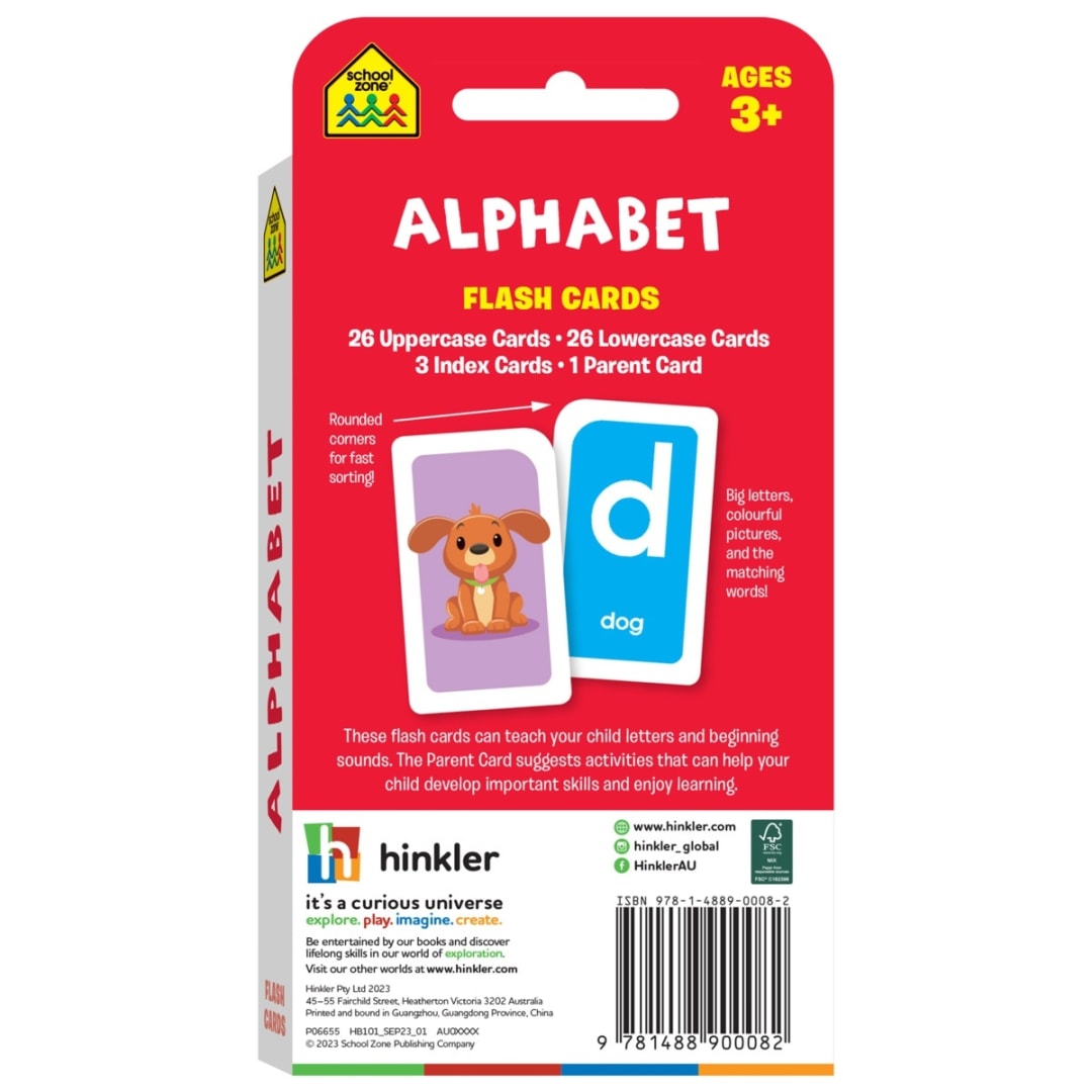 School Zone Alphabet Flash Cards Book Kmart