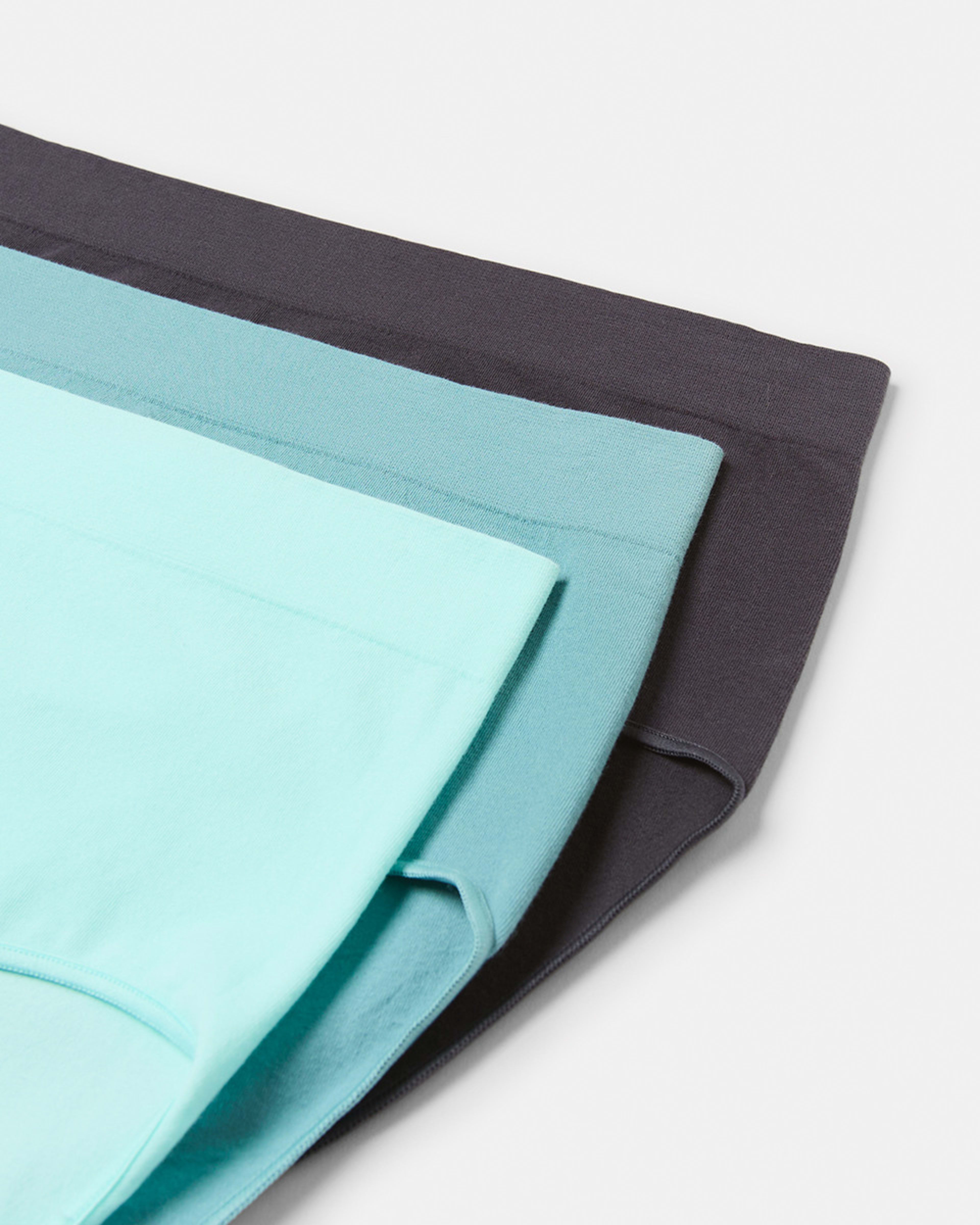 2 3 Pack Seamfree Cotton Full Briefs WASHED SLATE, SEAGRASS BLUE, BRIGHT TURQUOISE, 2 of 8