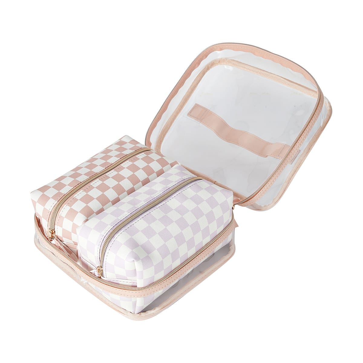 OXX Cosmetics 3 Piece Travel Bag Set - Checkerboard - Kmart