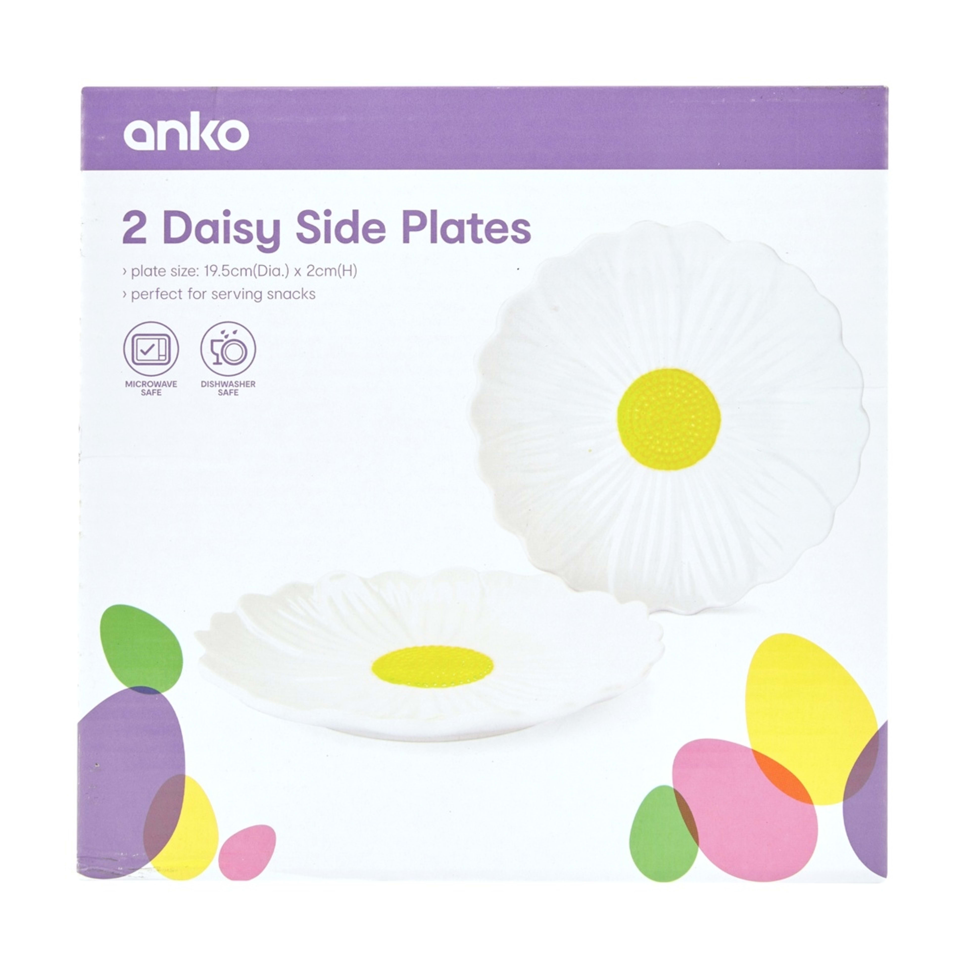 7 2 Pack White Daisy Side Plates, 7 of 7