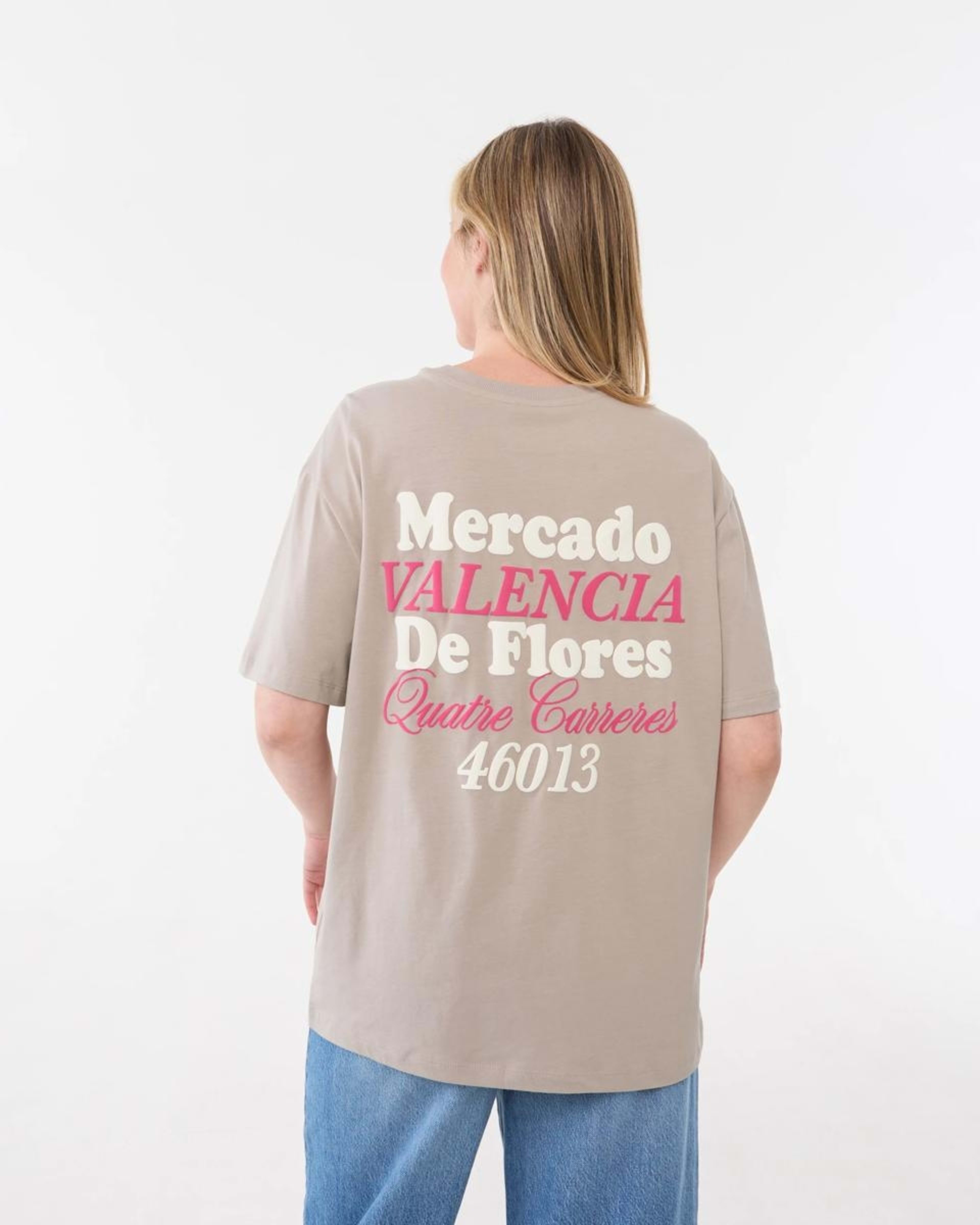 3 Short Sleeve Oversized Boyfriend T-shirt MERCADO FADED TAUPE, 3 of 5
