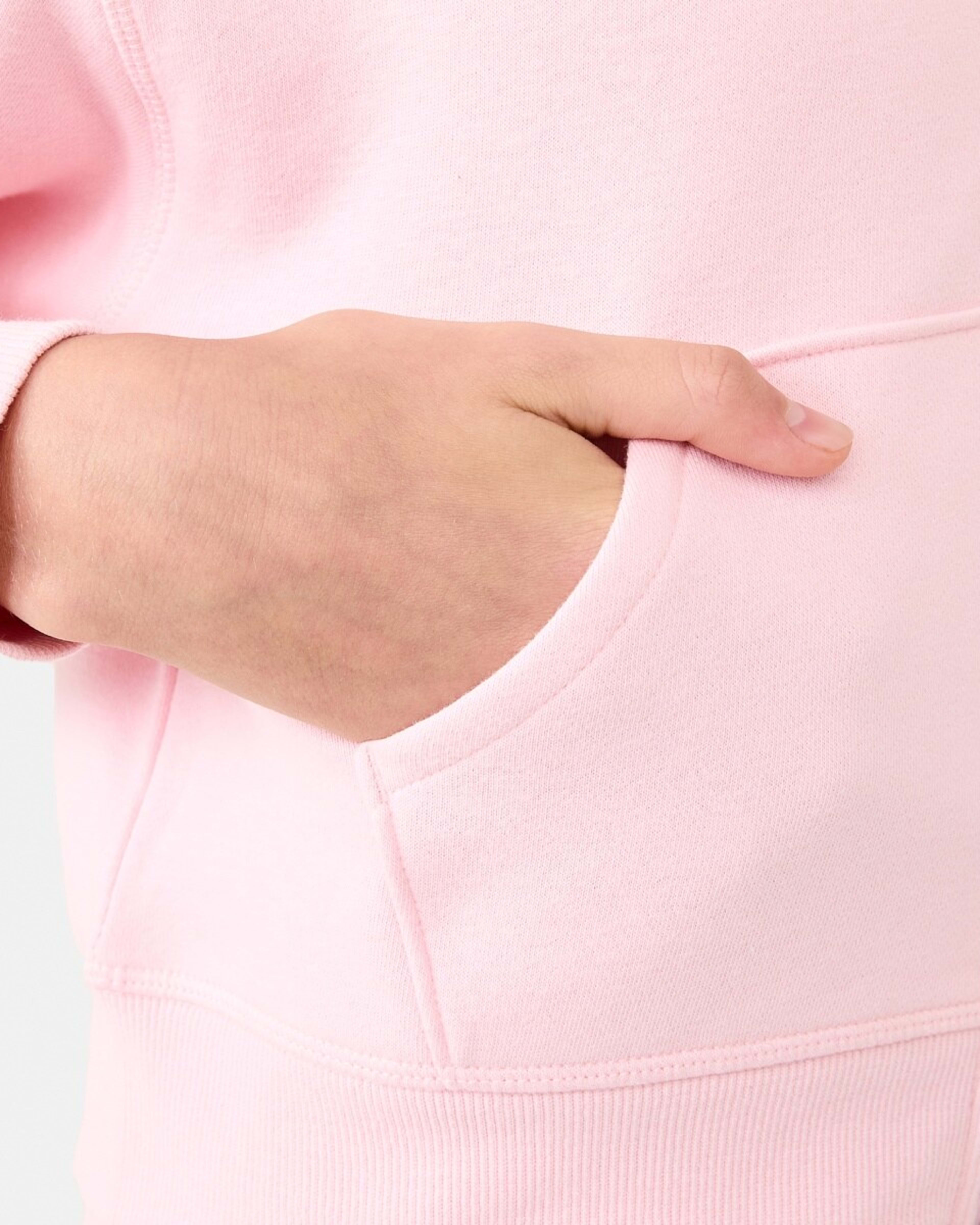 5 Cropped Zip Through Hoodie Pearl Pink, 5 of 10