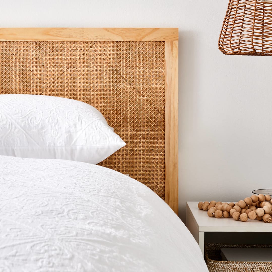 Queen Bed Rattan Bedhead Kmart